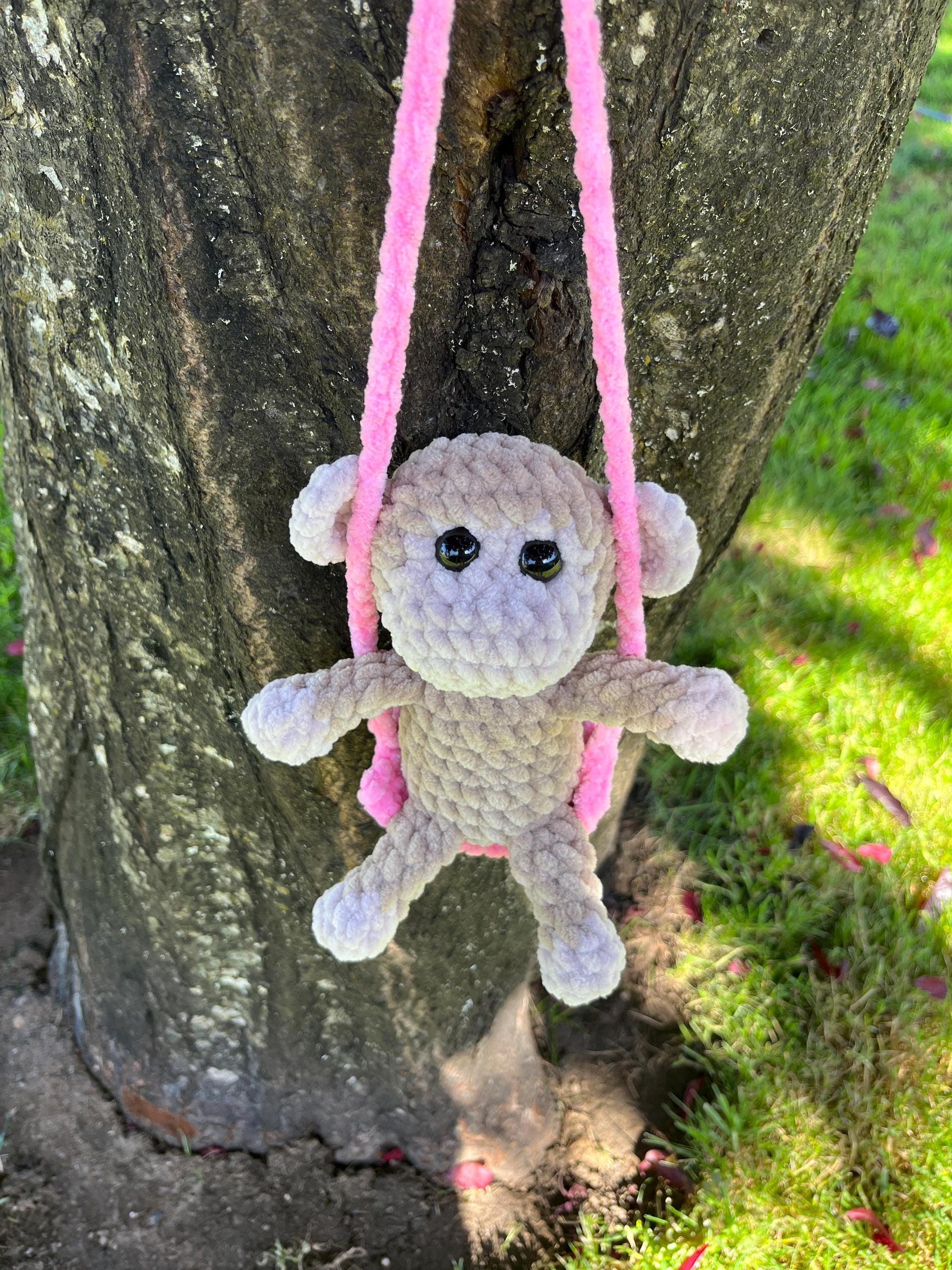 Monkey on a Swing Crochet Pattern LOW SEW Beginner Friendly Amigurumi Monkey Stuffed Animal thumbnail 3