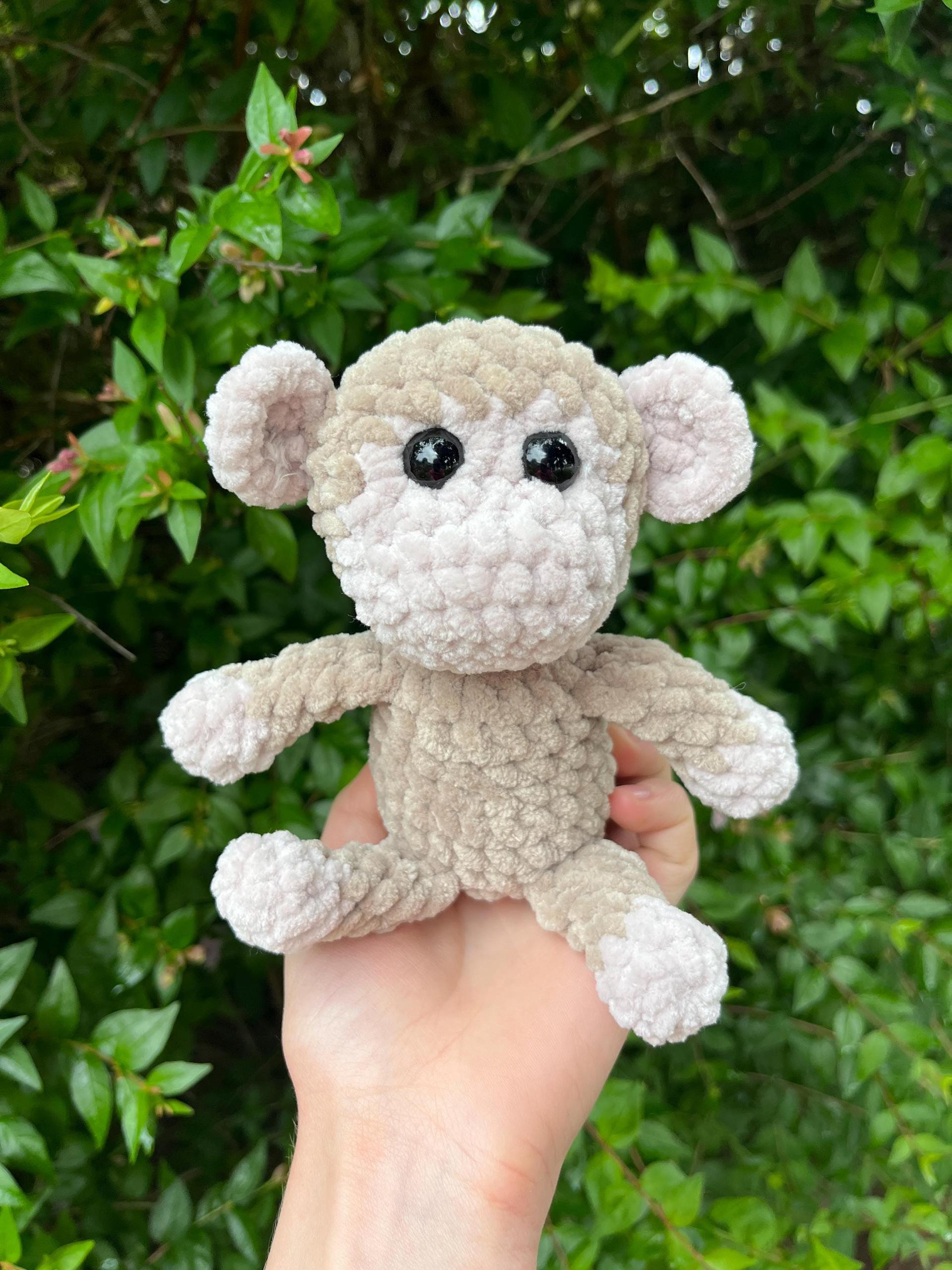 Monkey on a Swing Crochet Pattern LOW SEW Beginner Friendly Amigurumi Monkey Stuffed Animal thumbnail 5