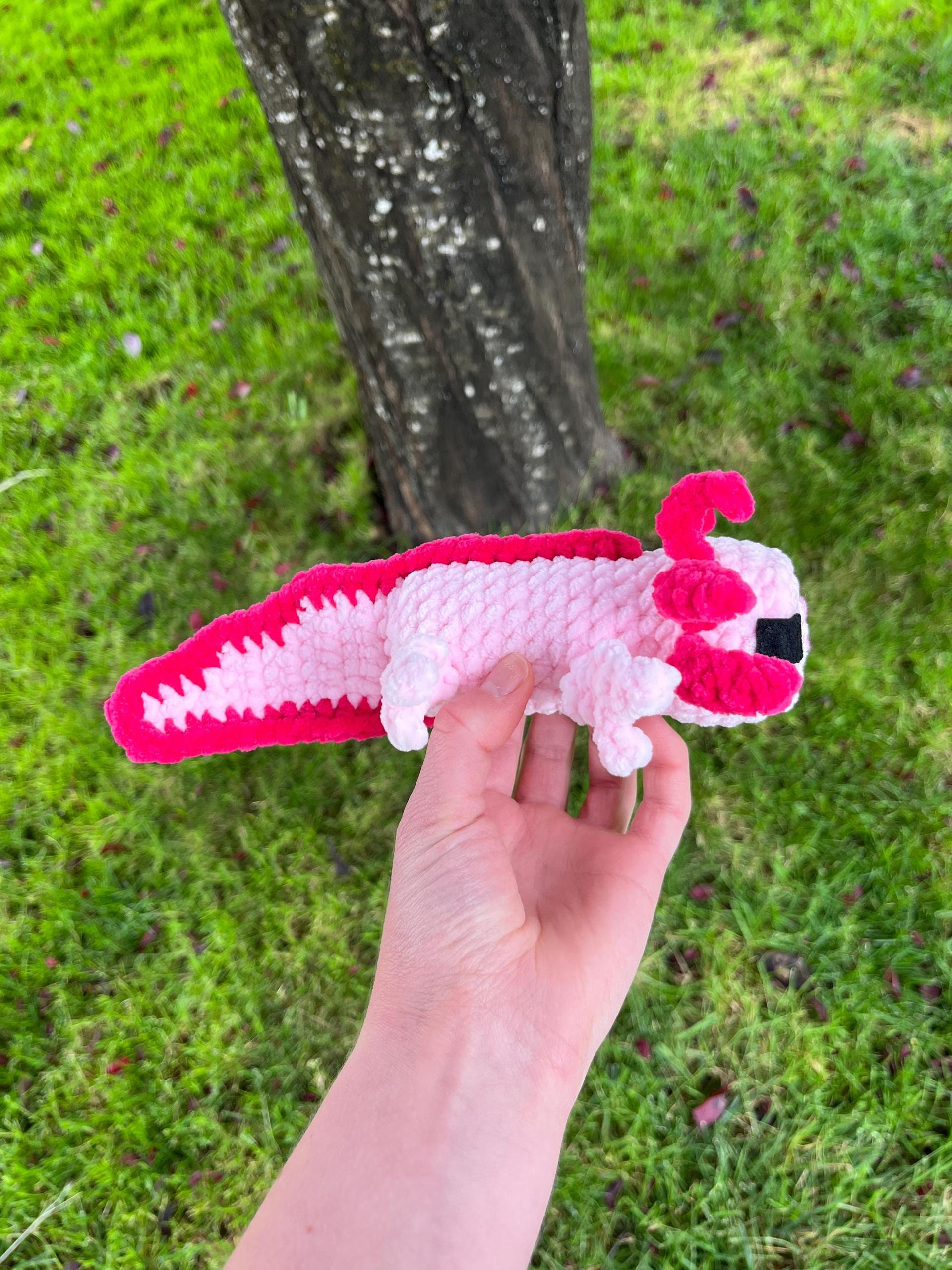 Minecraft-Inspired Axolotl Crochet Plushie Stuffed Animal thumbnail 4