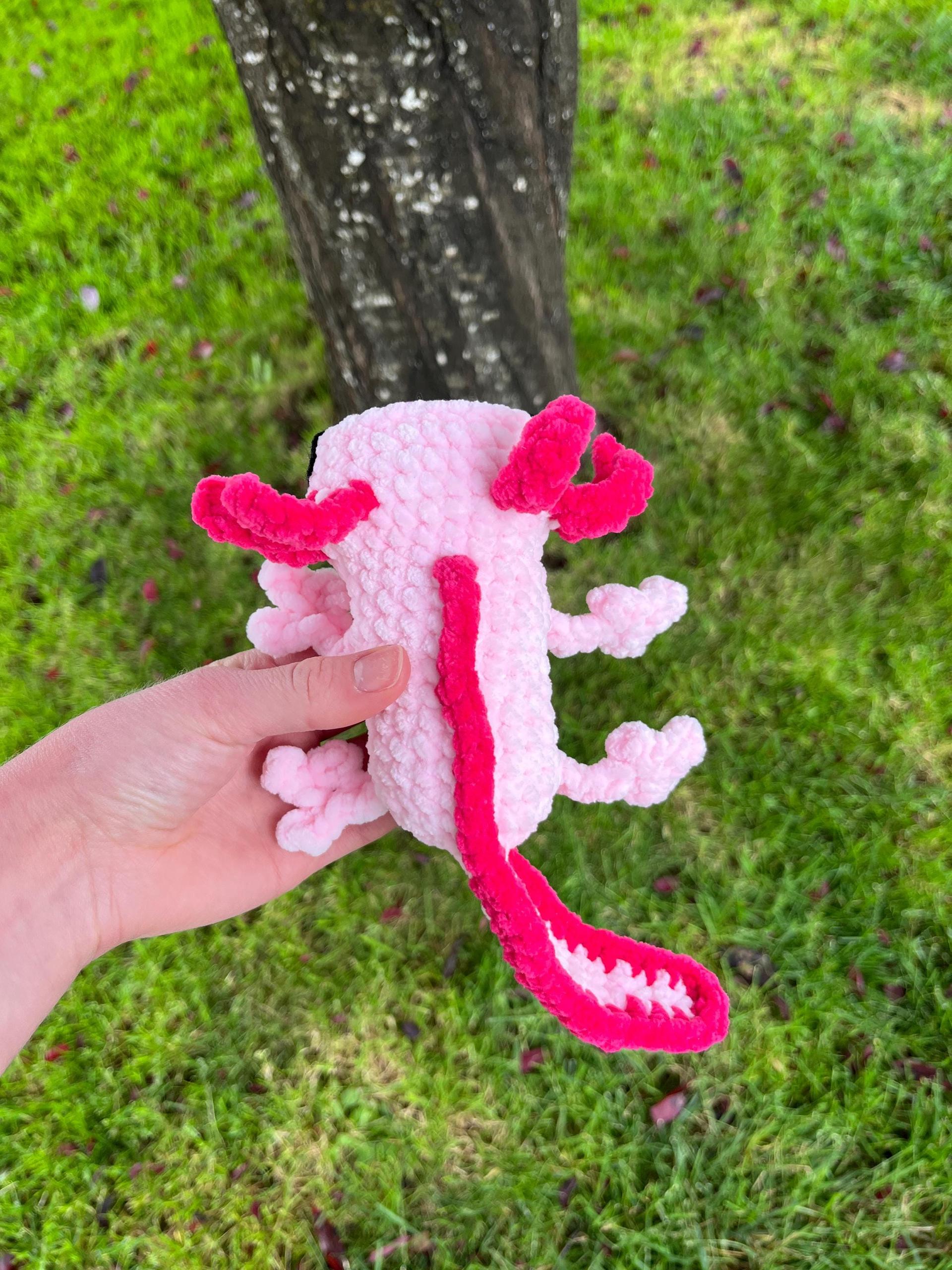 Minecraft-Inspired Axolotl Crochet Plushie Stuffed Animal thumbnail 5