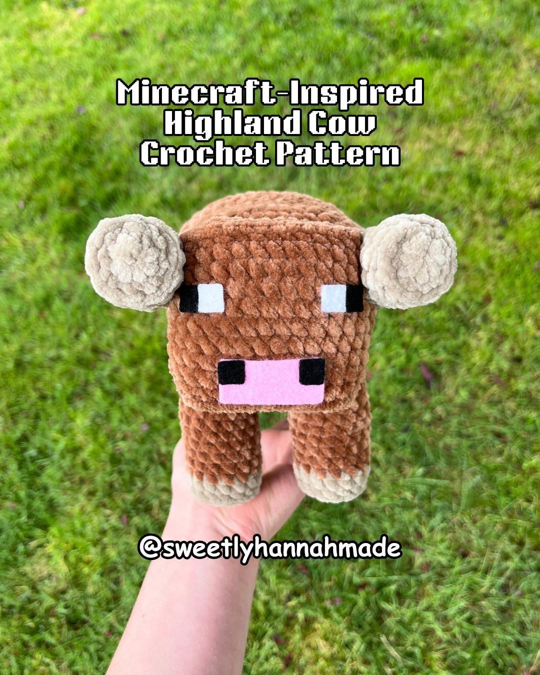 Minecraft-Inspired Highland Cow Crochet Pattern: Amigurumi (PDF Pattern)