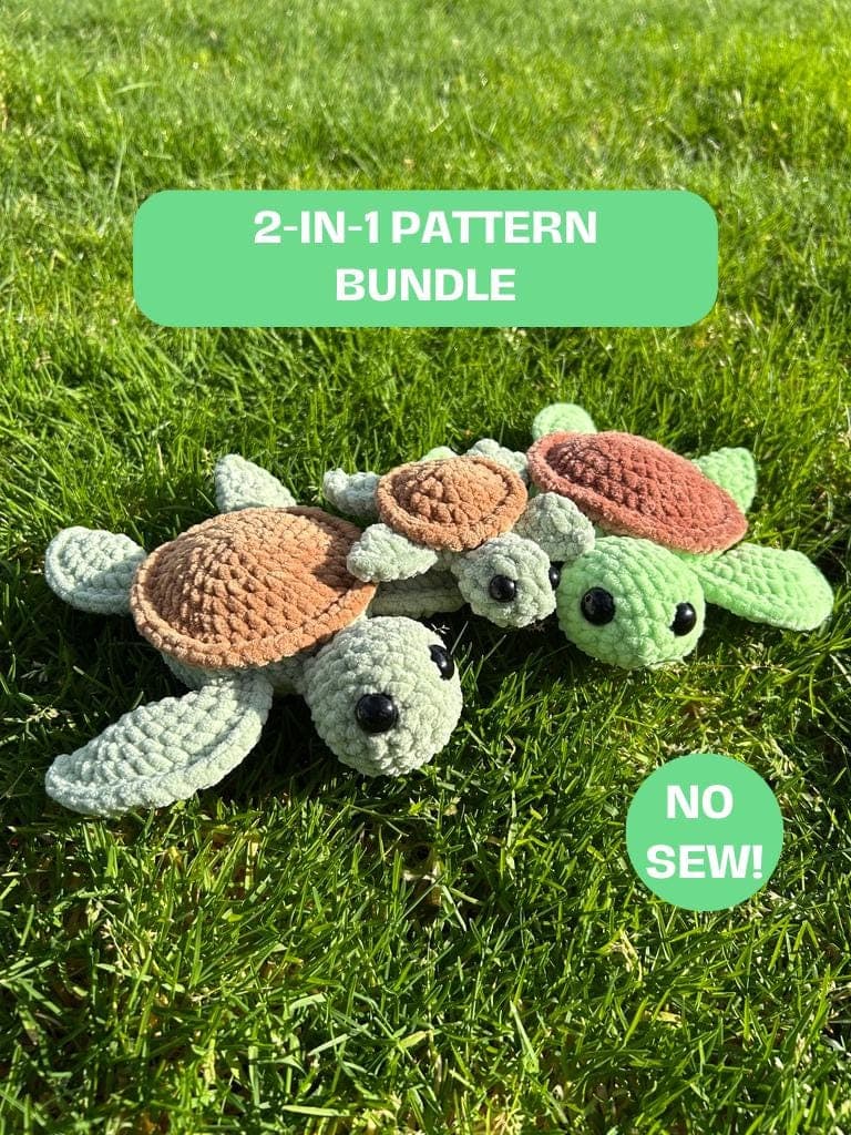 Crochet Sea Turtle Pattern Bundle: No Sew Amigurumi (PDF Pattern)