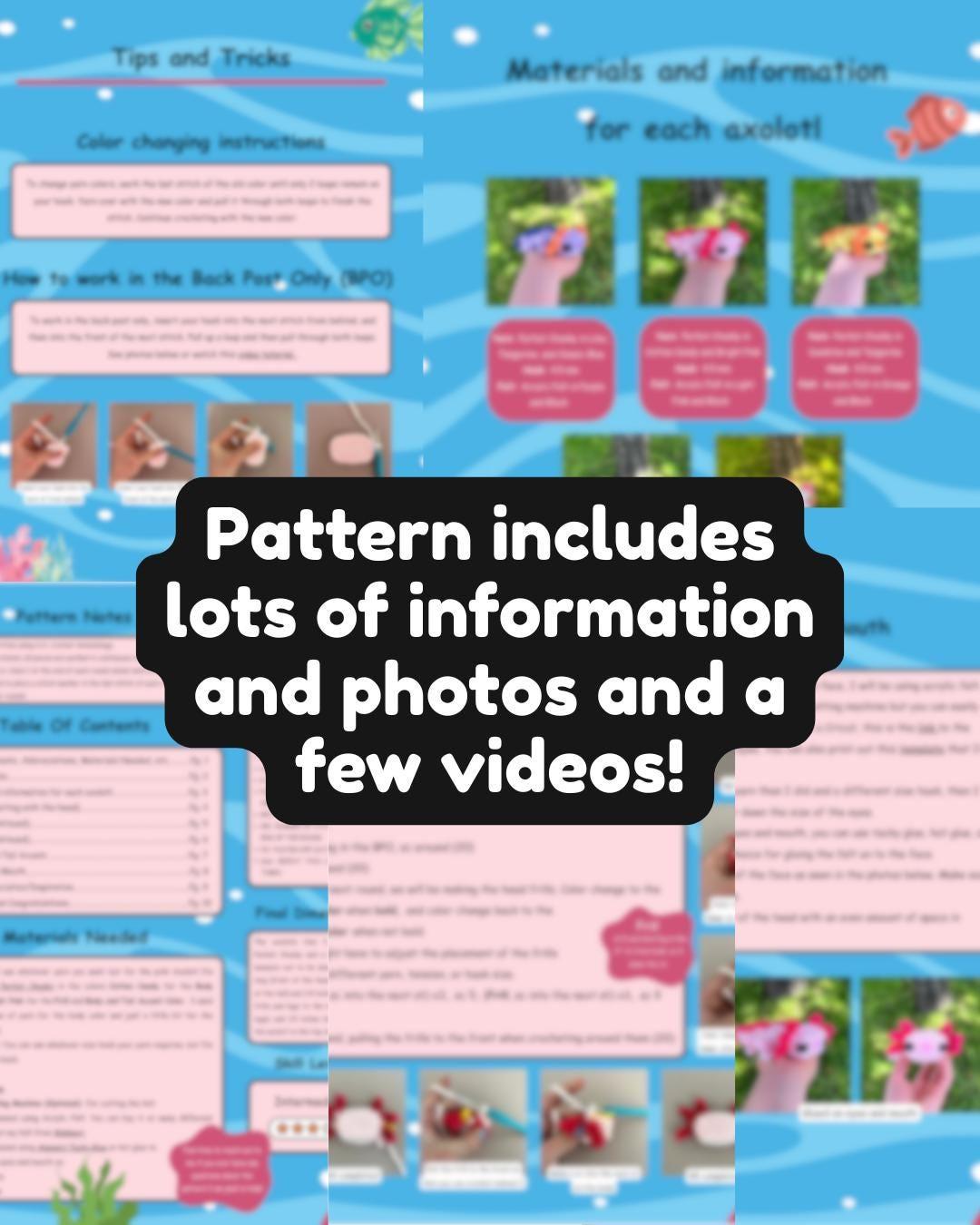 No-Sew Minecraft-Inspired Baby Axolotl Crochet Pattern: Amigurumi (PDF Pattern) thumbnail 2
