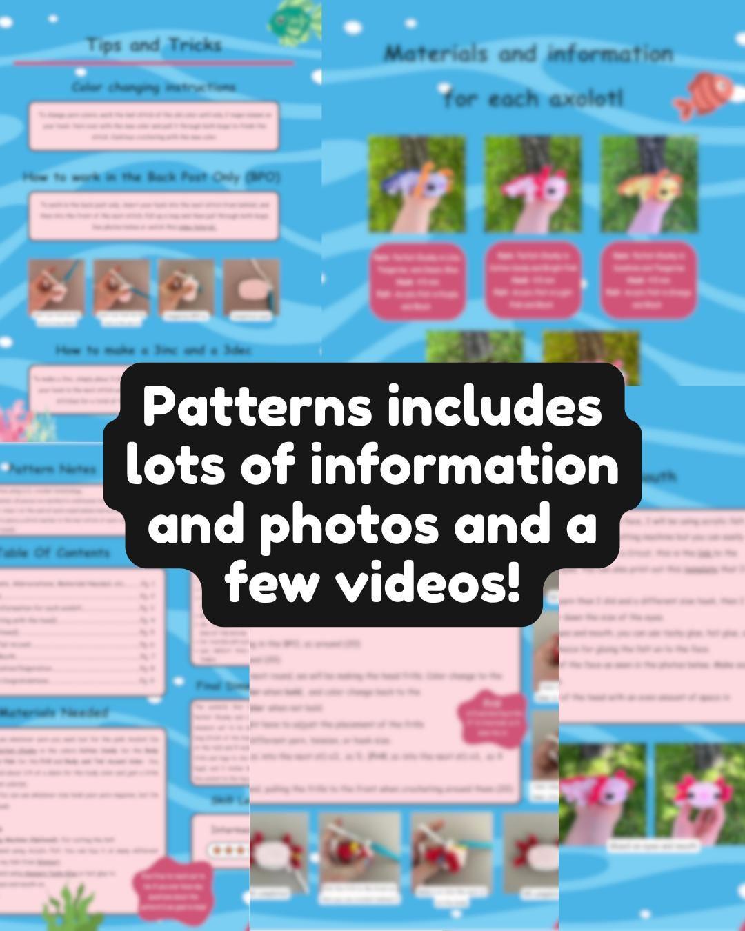 No-Sew Minecraft-Inspired Axolotl Crochet Pattern Bundle: Amigurumi (PDF Patterns) thumbnail 2