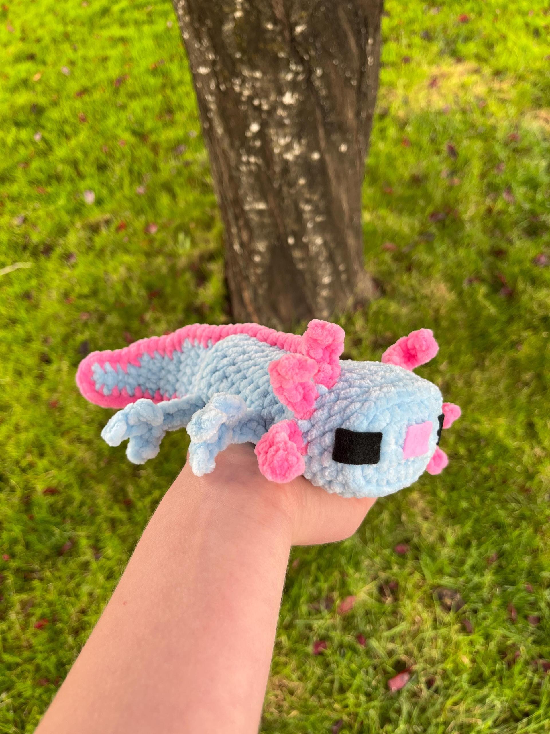 Minecraft-Inspired Axolotl Crochet Plushie Stuffed Animal thumbnail 8