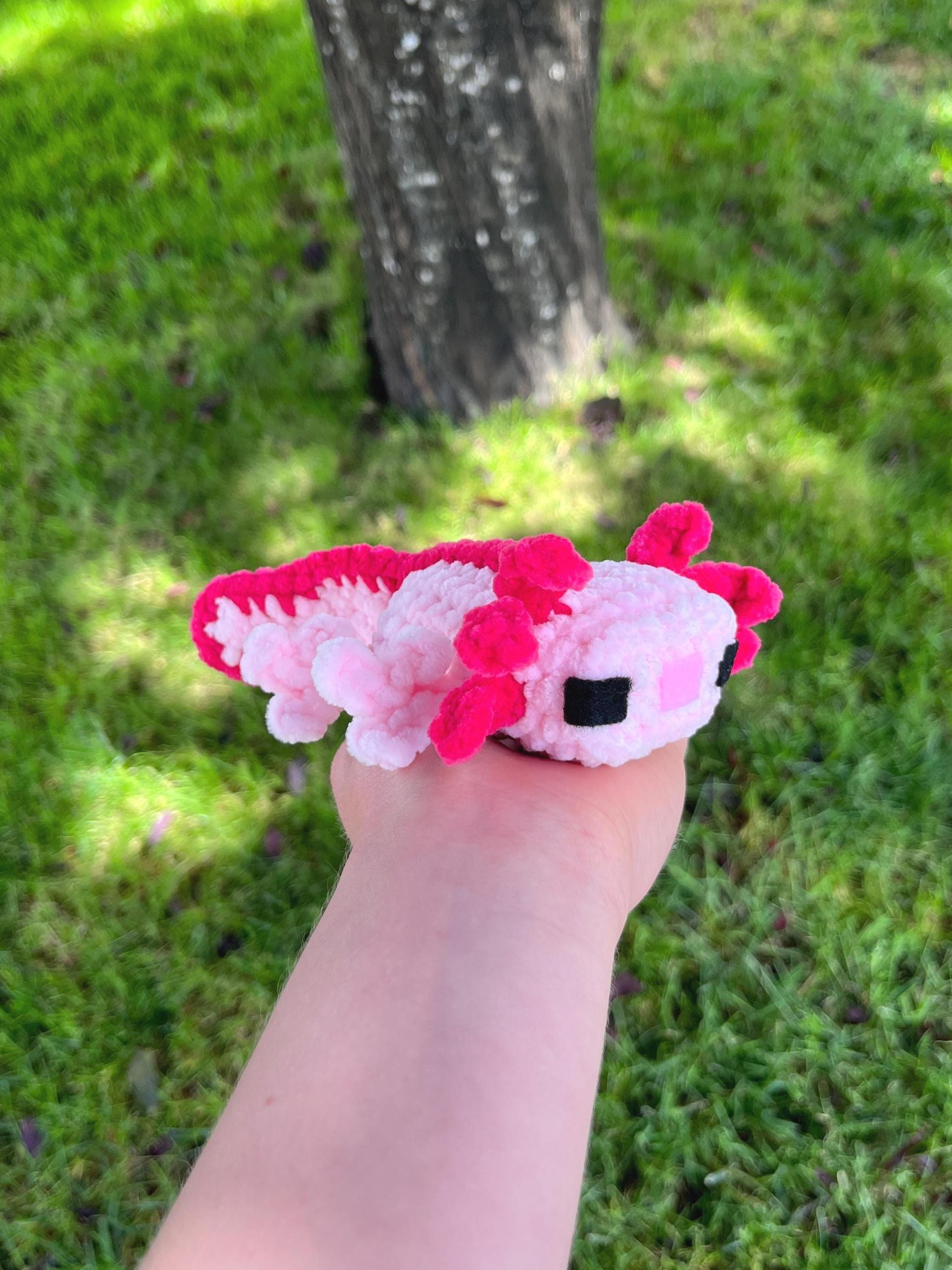 Minecraft-Inspired Baby Axolotl Crochet Plushie Stuffed Animal