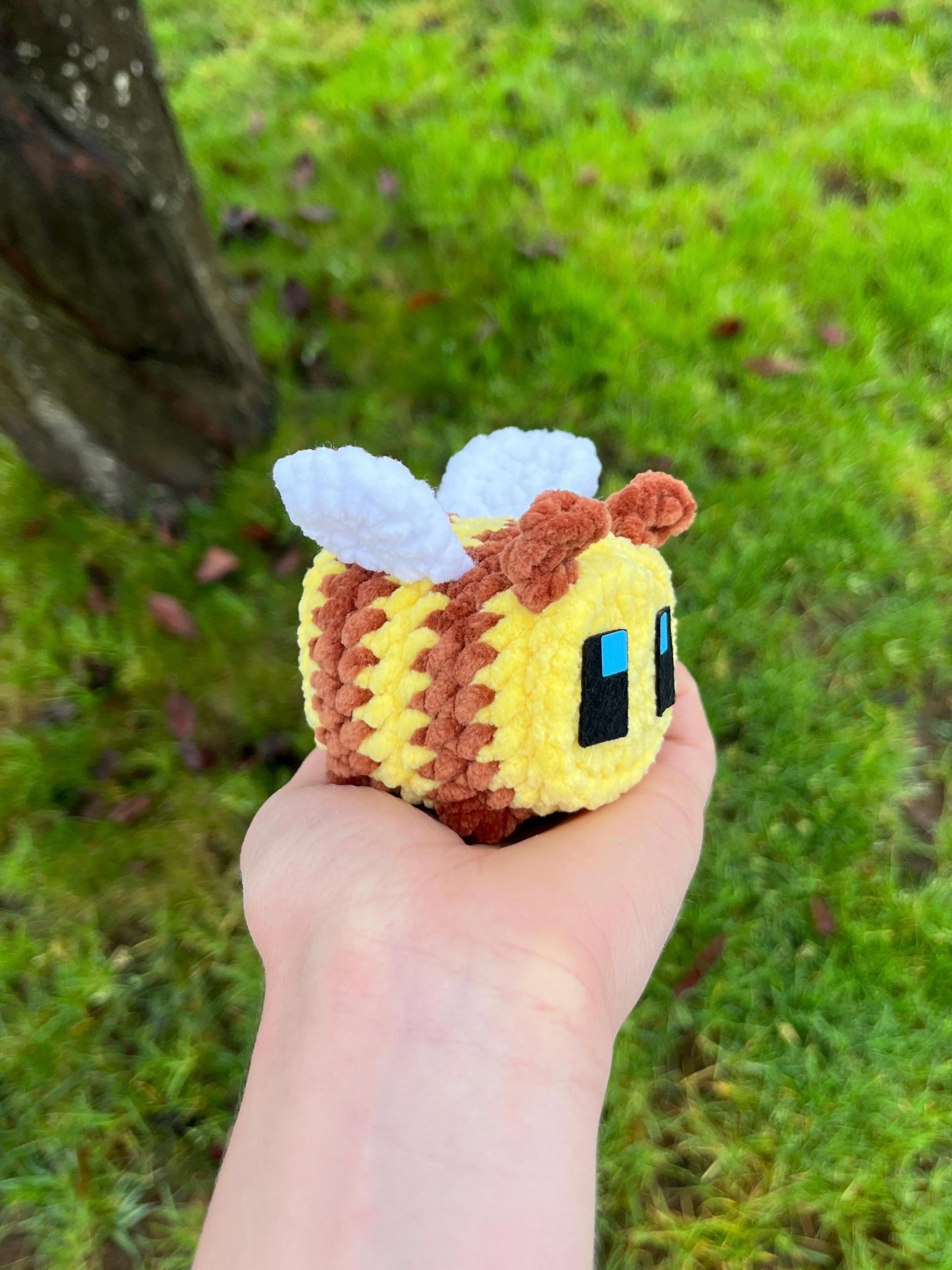 Minecraft-Inspired Bee Crochet Plushie Stuffed Animal
