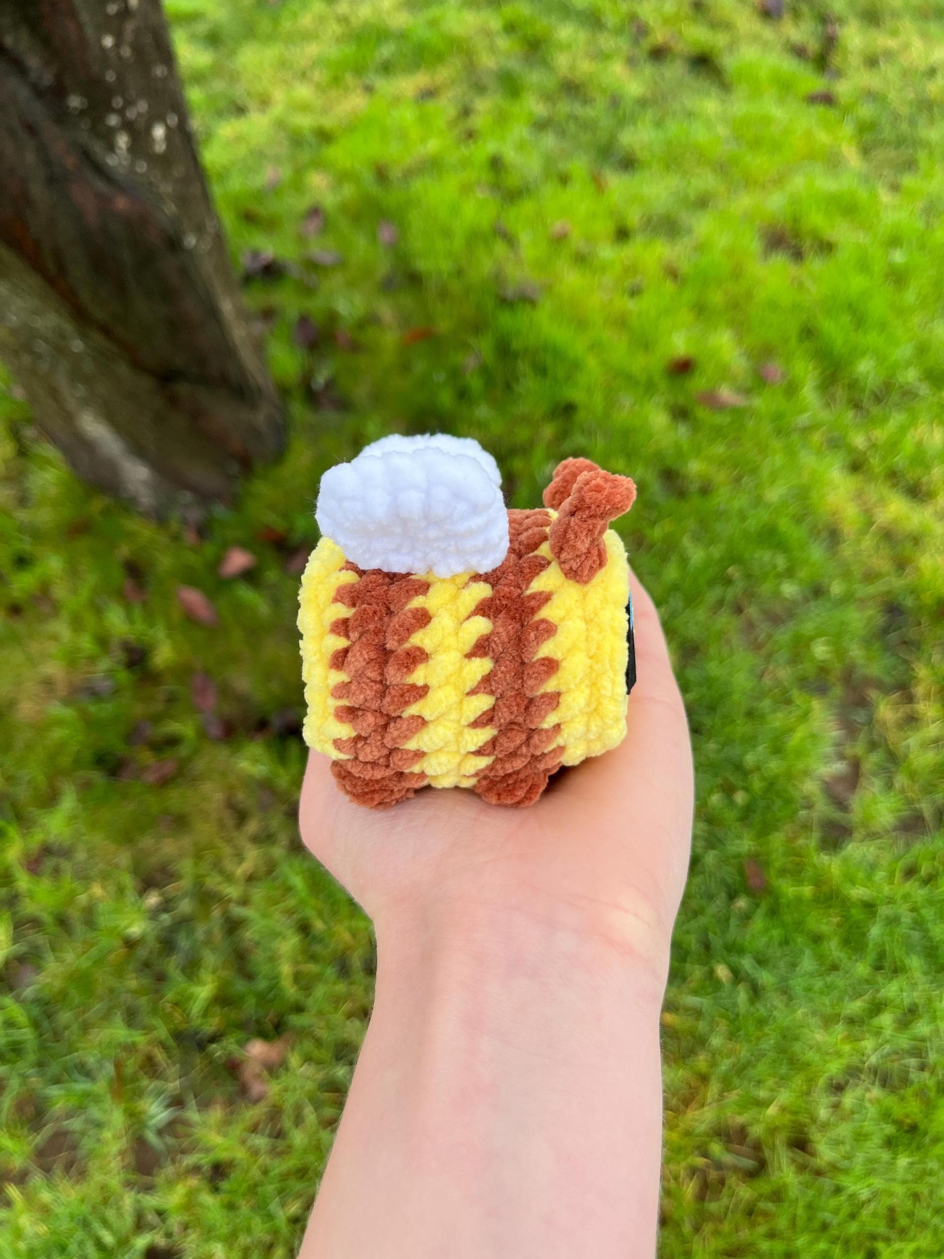 Minecraft-Inspired Bee Crochet Plushie Stuffed Animal thumbnail 2