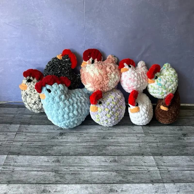 Handmade Crochet Small Chicken Plushie