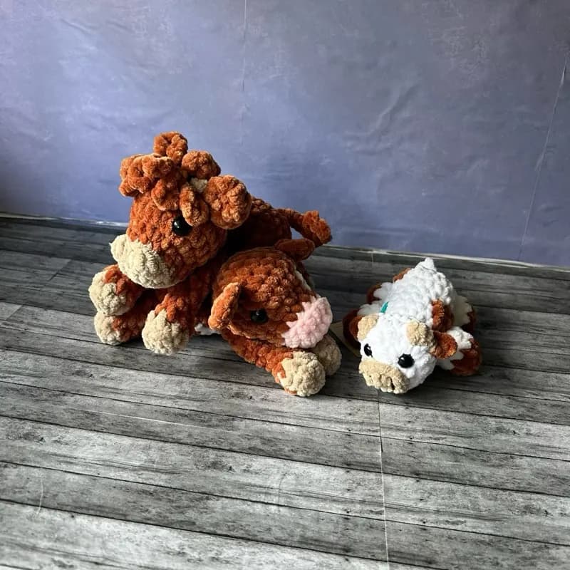 Handmade Crochet Cow Plushie