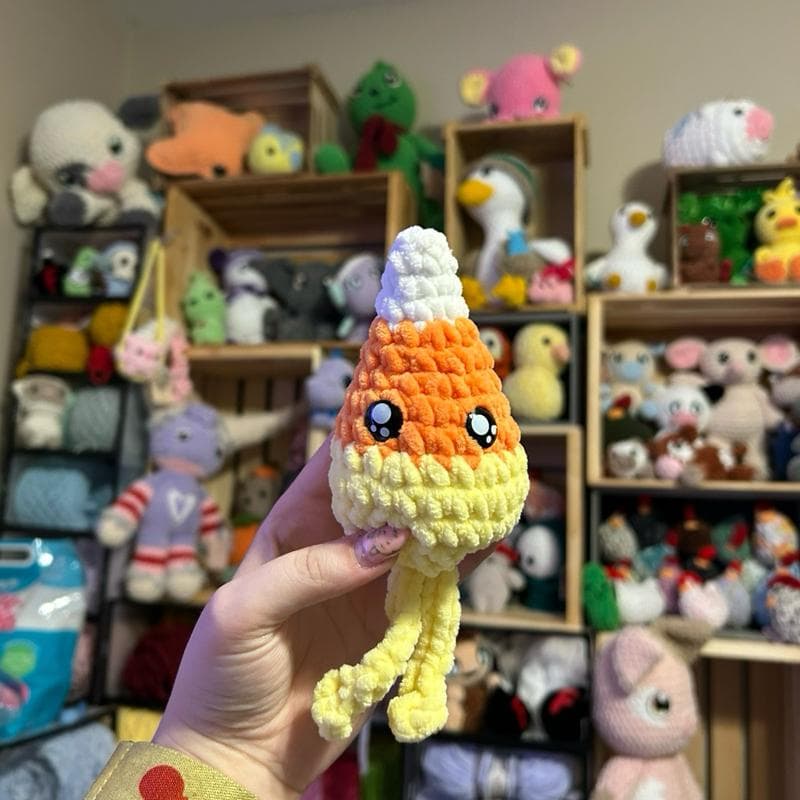 Handmade Crochet Candy Corn Plushie