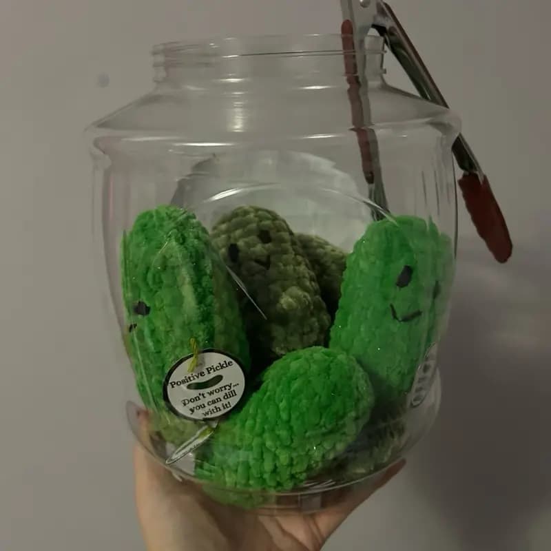 Handmade Crochet Positive Pickle Plushies