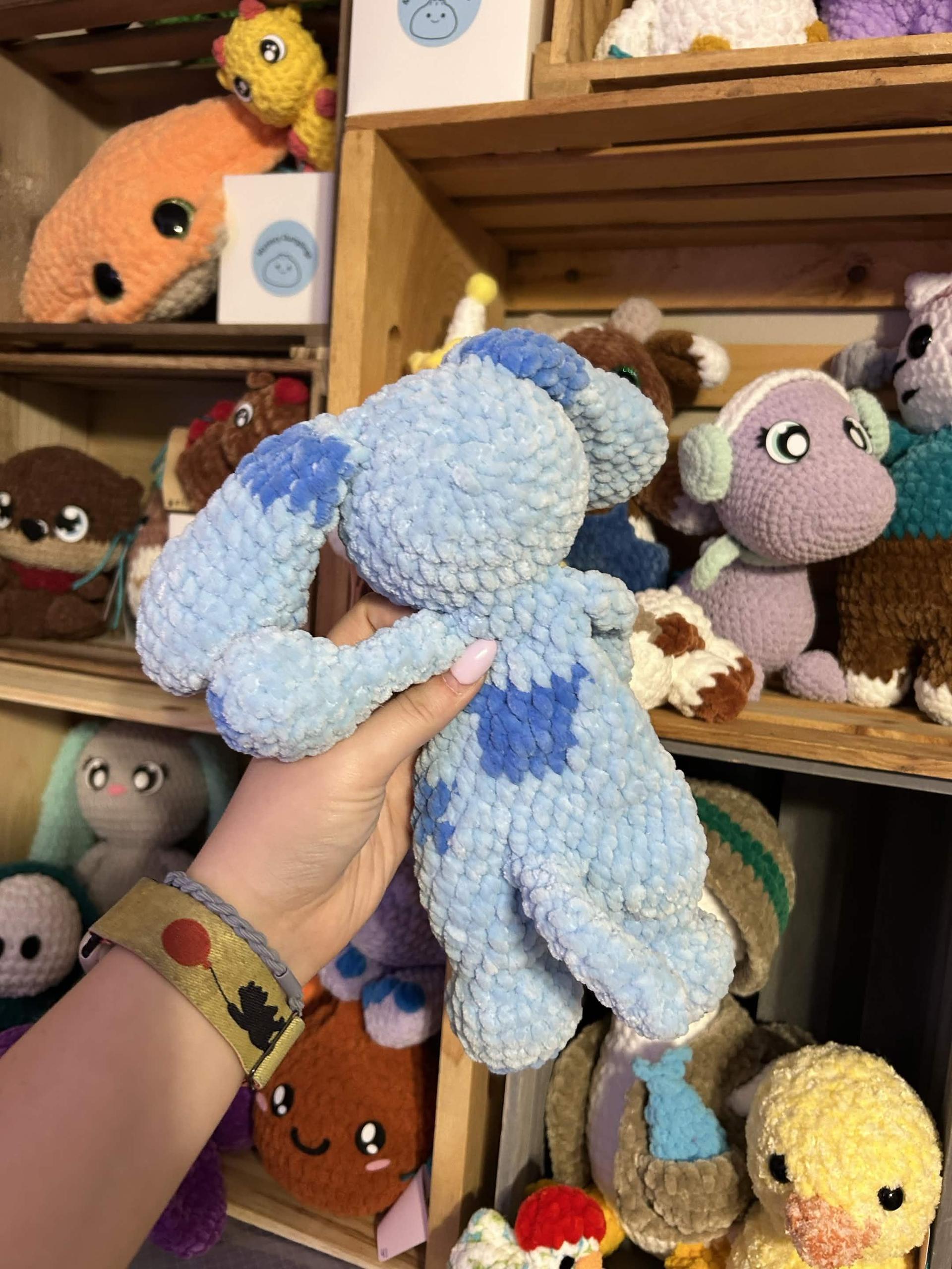 Handmade Crochet Blue Dog Plushie thumbnail 2