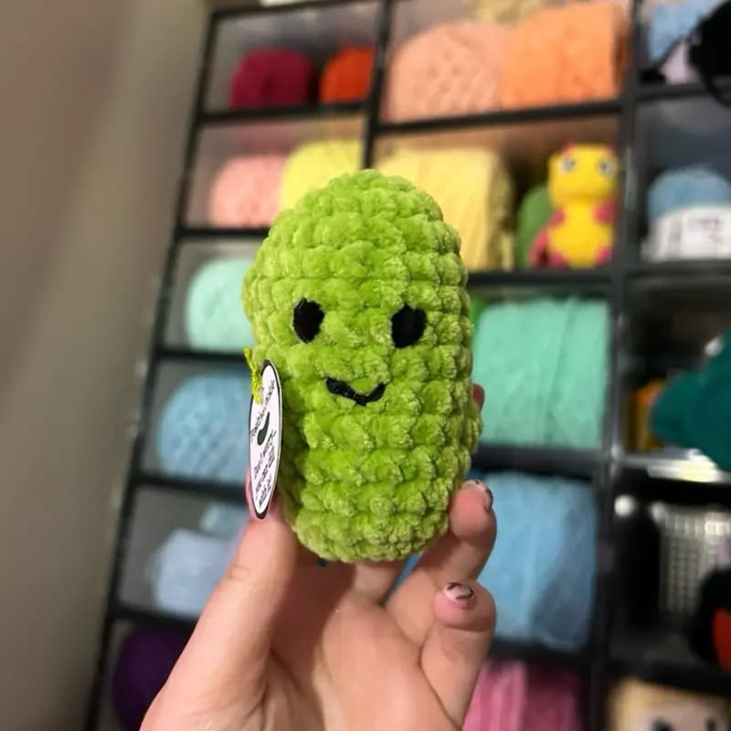 Handmade Crochet Positive Pickle Plushies thumbnail 4