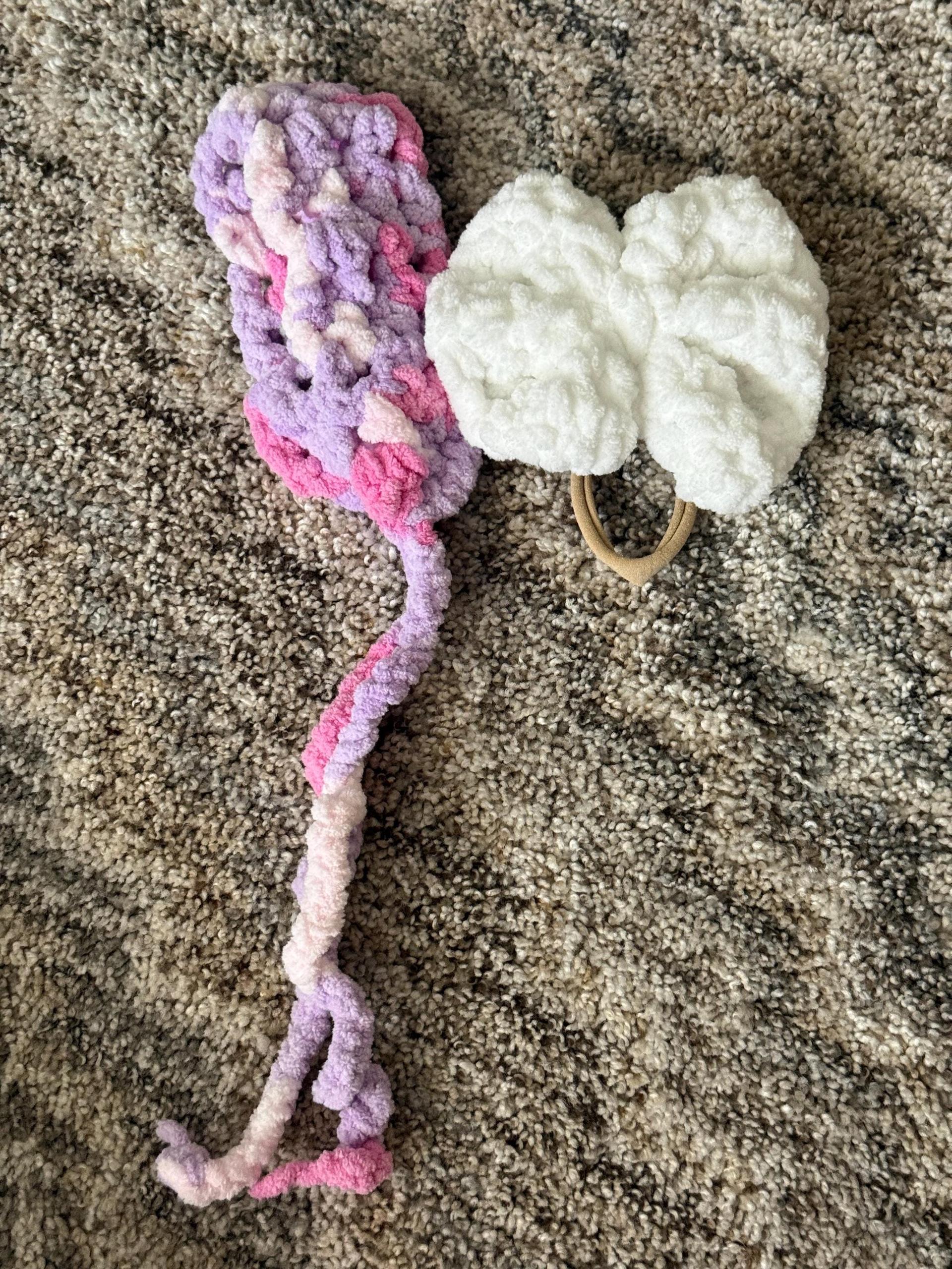 Crochet Headband & Headwrap | Handmade Stretchy Bow & Headwrap