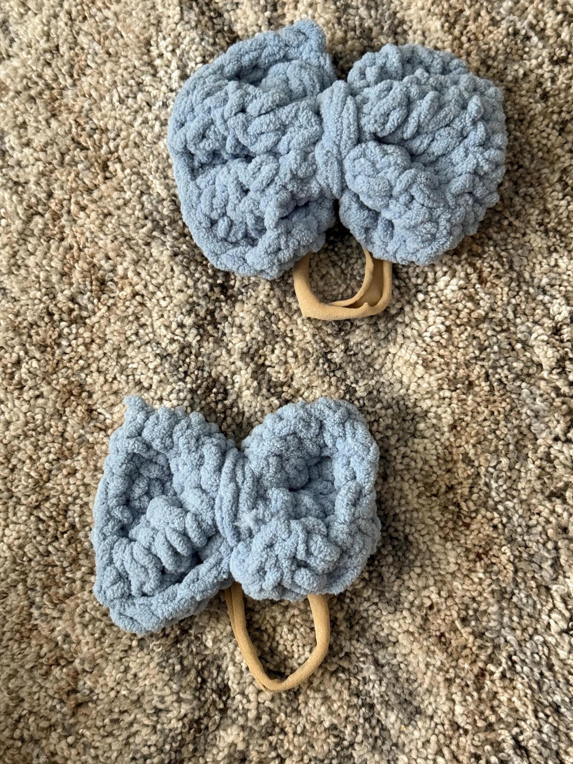 Crochet Infant Headwraps | Handmade Stretchy Bow Headbands