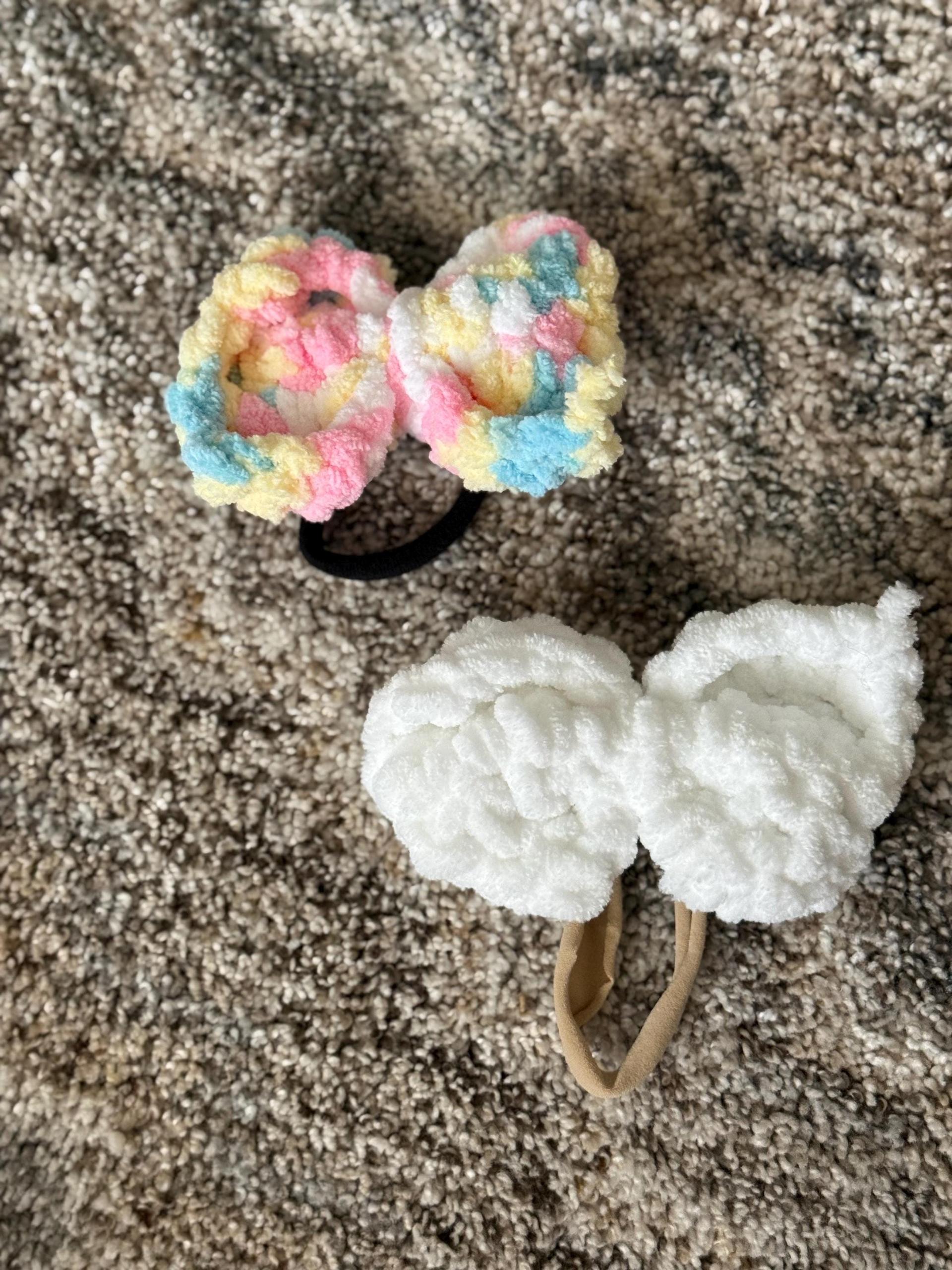 Crochet Toddler Headwrap & Bow | Handmade Stretchy Bow Headbands