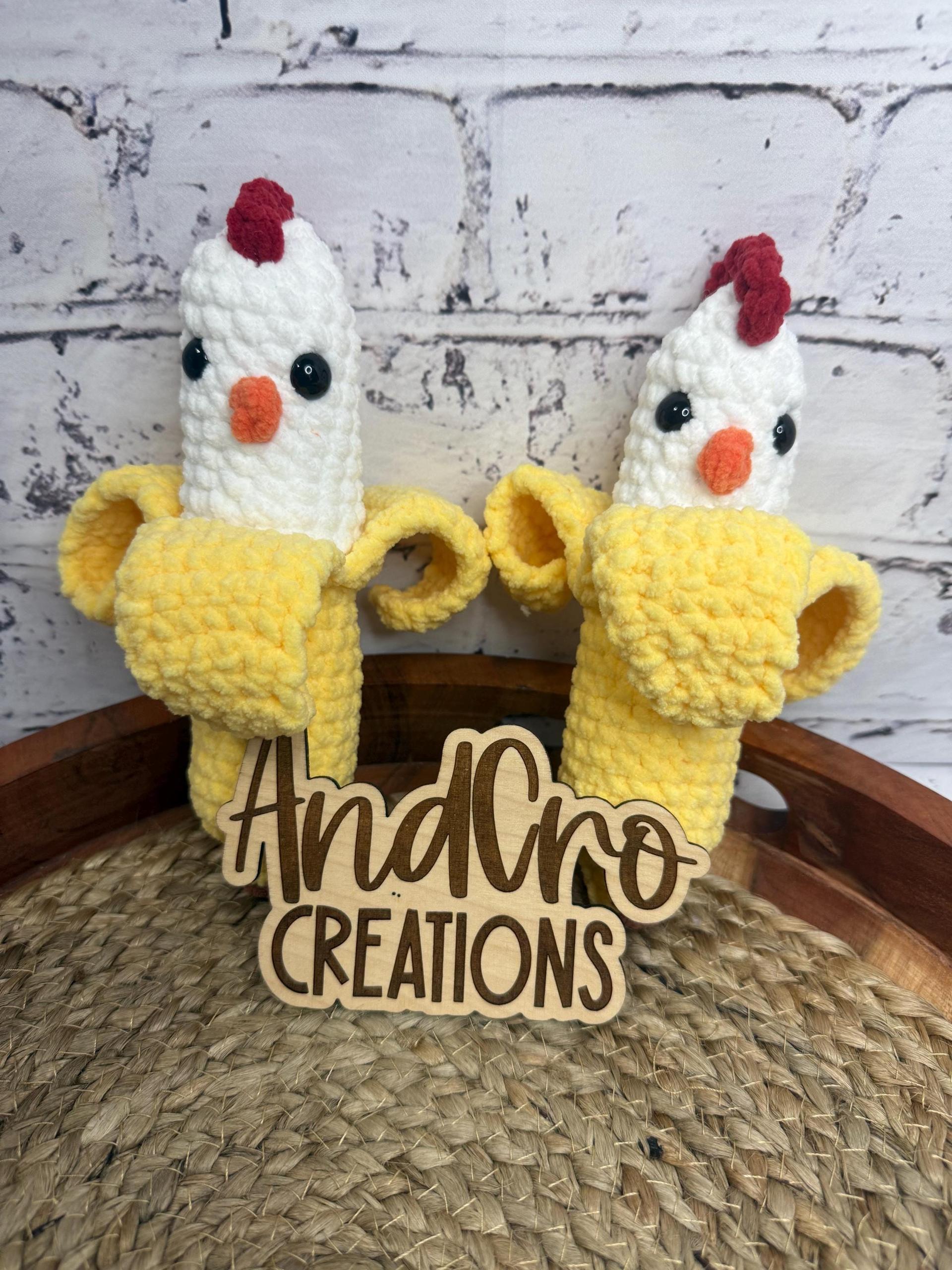 Chubby Amigurumi Chicken Banana Crochet Plush Toy • Handmade Stuffed Chicken Banana Friend thumbnail 6