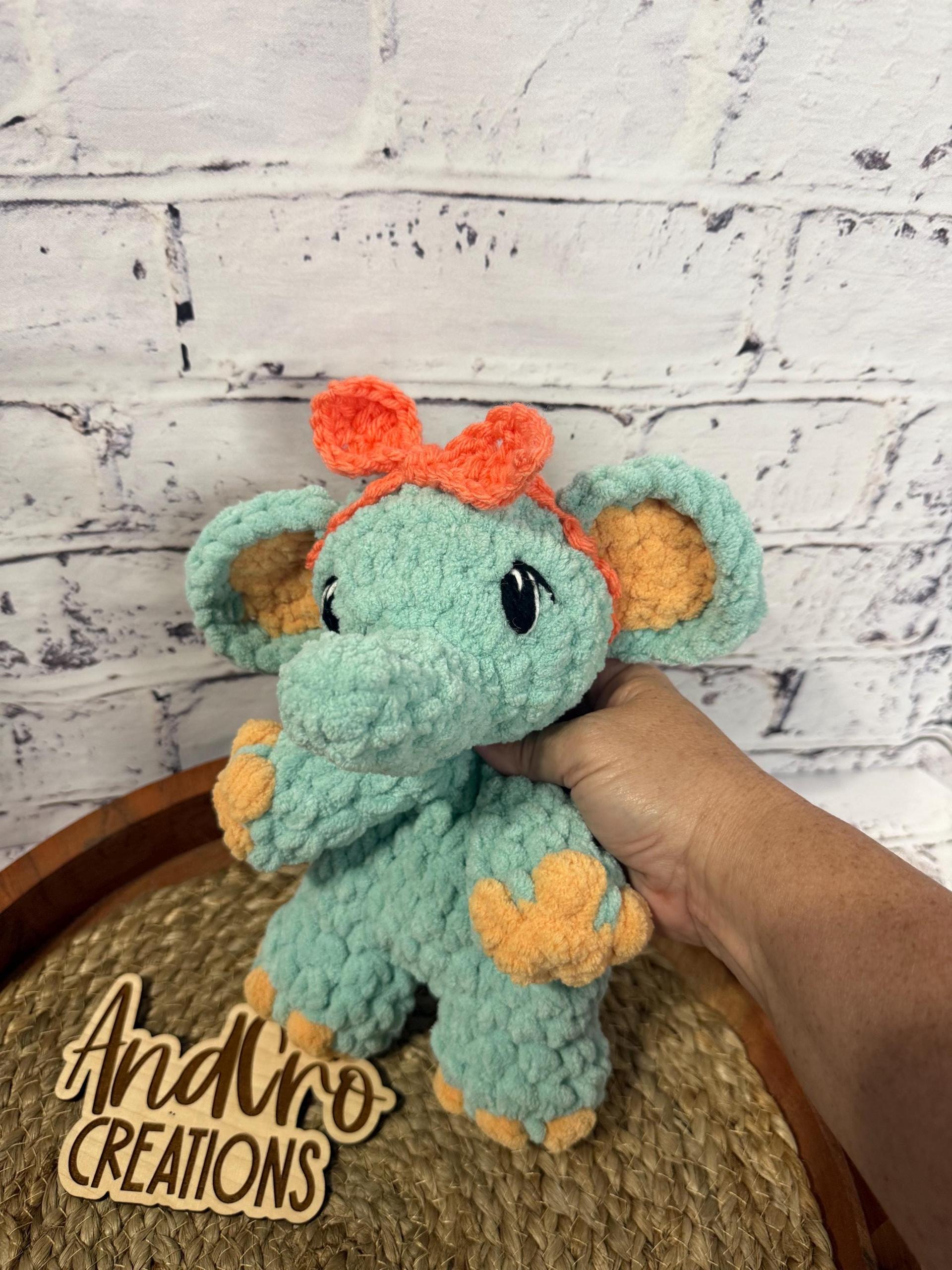 Itty May the Elephant Snuggler • Adorable Amigurumi Elephant • Handmade Lovey Elephant thumbnail 5