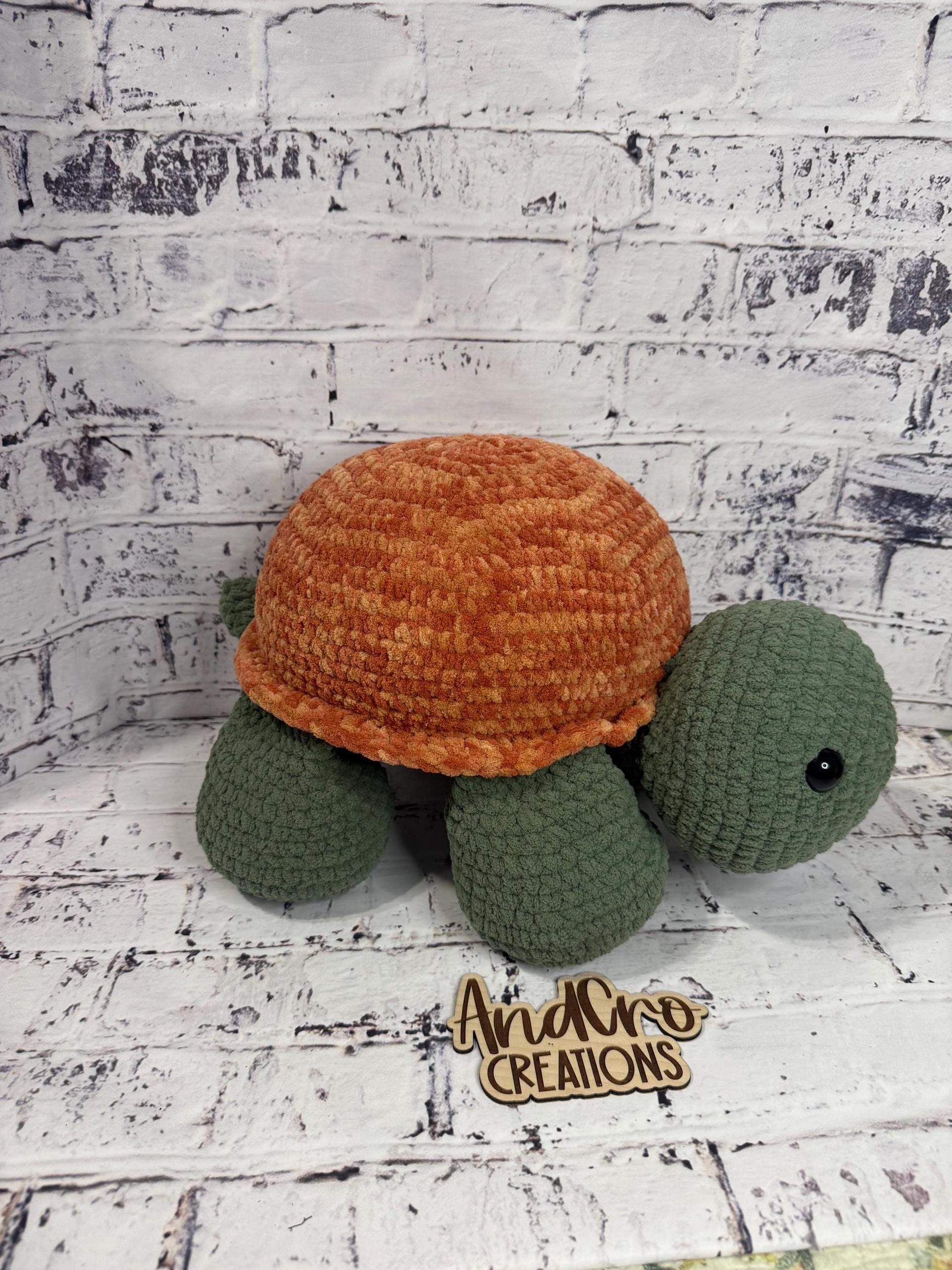 Chubby Turtle Crochet Plush Toy • Handmade Stuffed Turtle Friend thumbnail 2