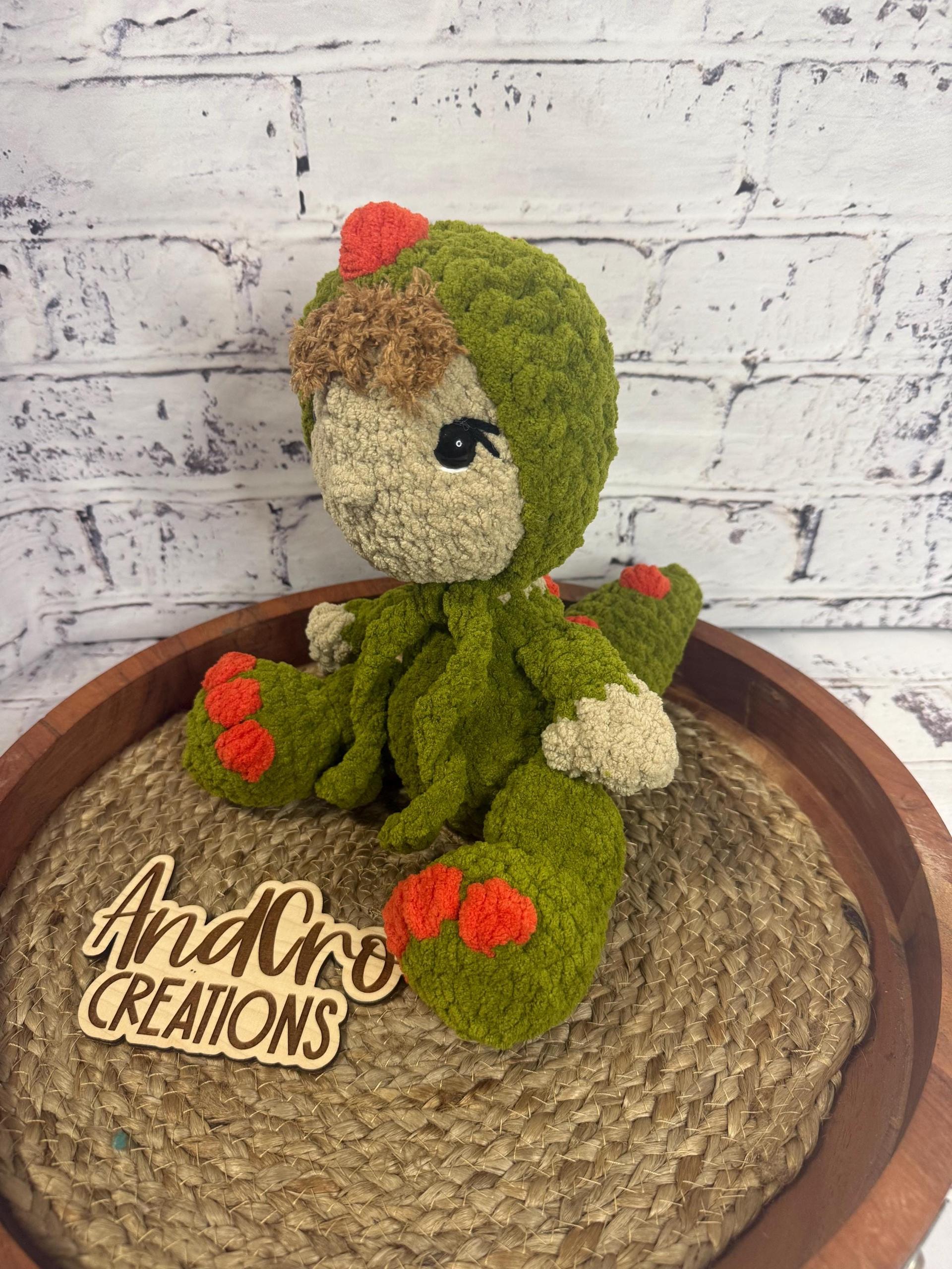 Handmade Crochet Dino Plushie • Soft Plush Stuffed Animal Toy thumbnail 6