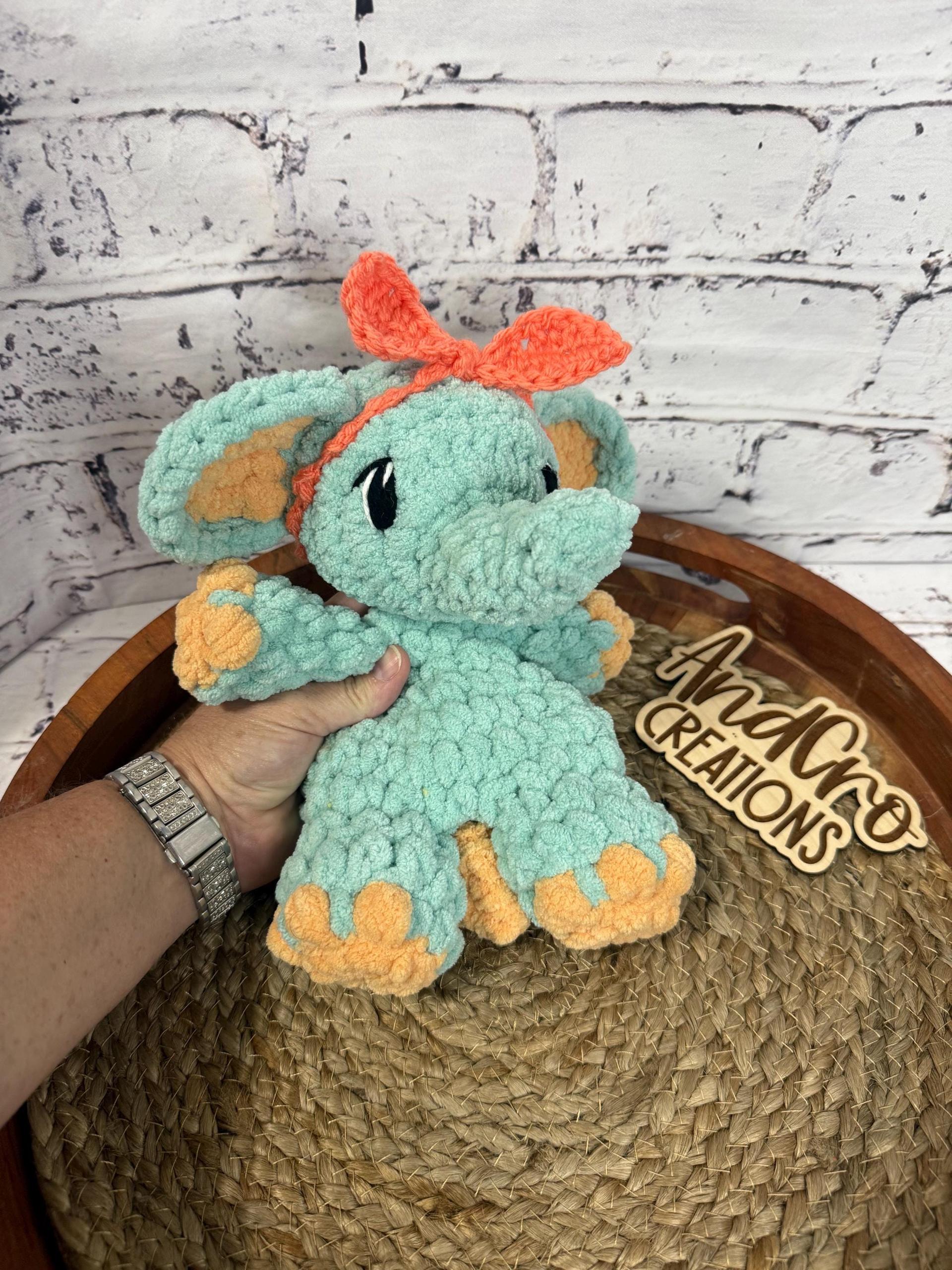 Itty May the Elephant Snuggler • Adorable Amigurumi Elephant • Handmade Lovey Elephant thumbnail 4