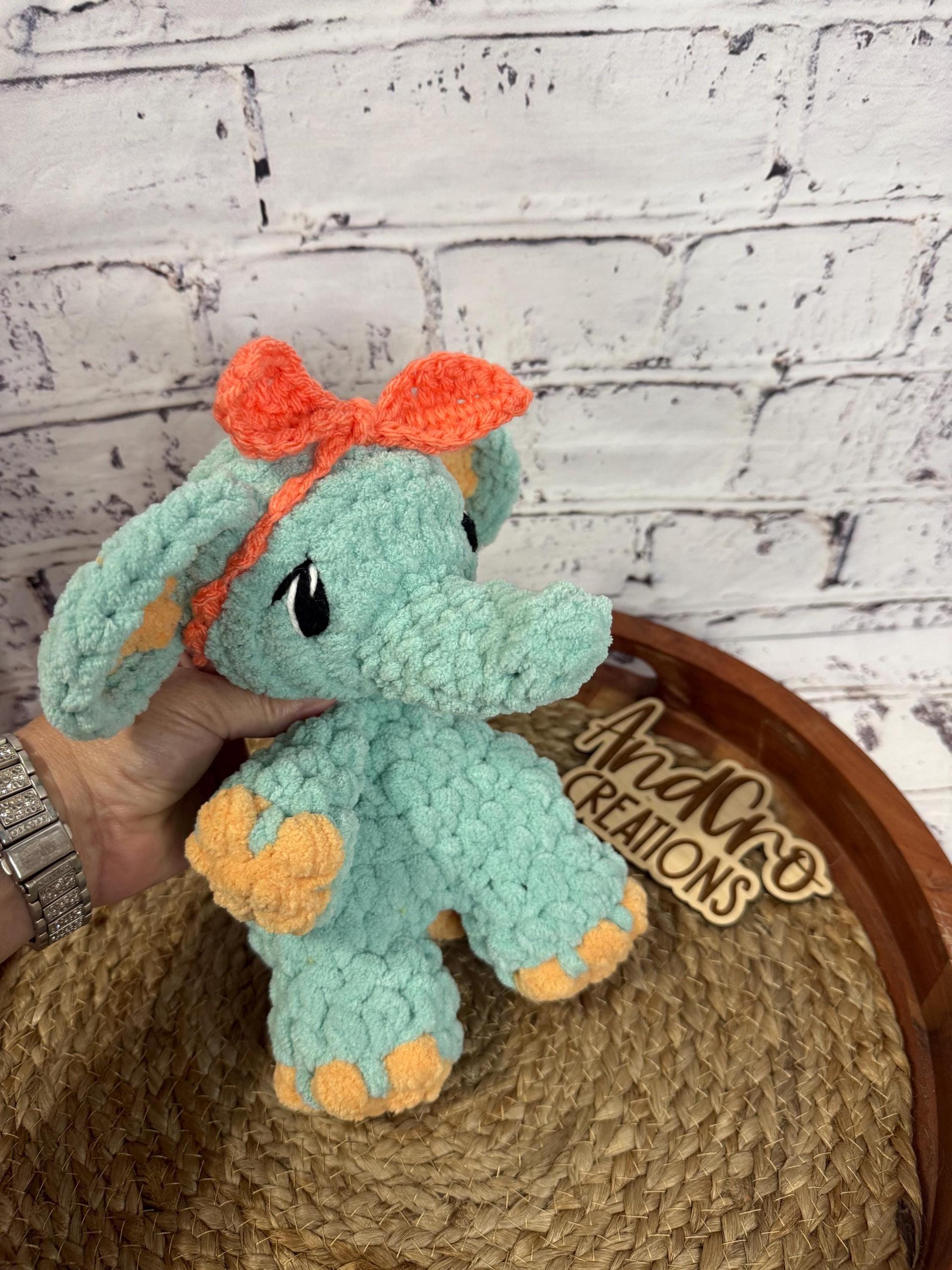 Itty May the Elephant Snuggler • Adorable Amigurumi Elephant • Handmade Lovey Elephant thumbnail 9