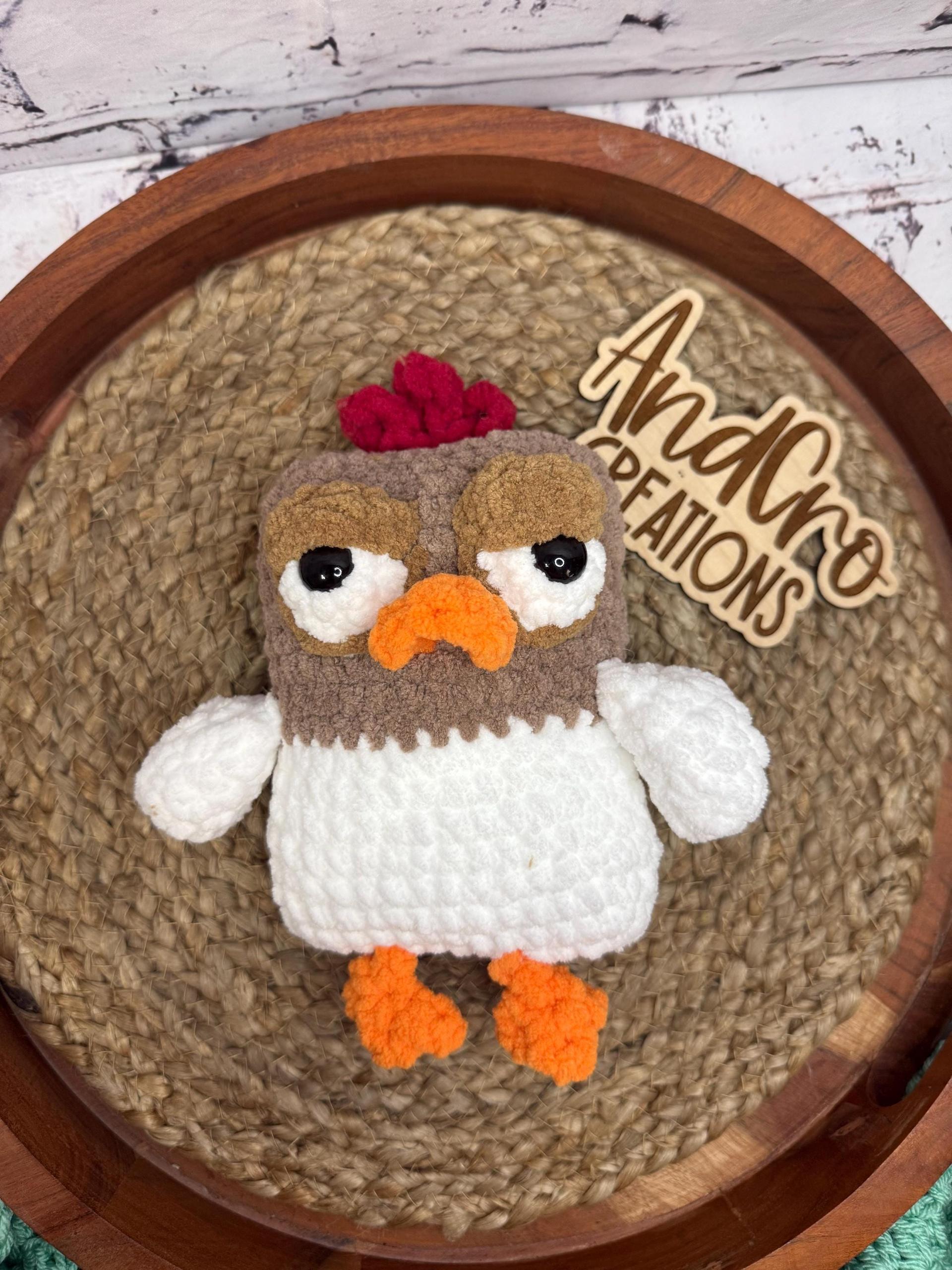 Handmade Crochet Chicken Plushie – Soft Stuffed Farm Animal Amigurumi – Cute Chicken Gift – Cozy Plush Toy – Nursery Dec thumbnail 5