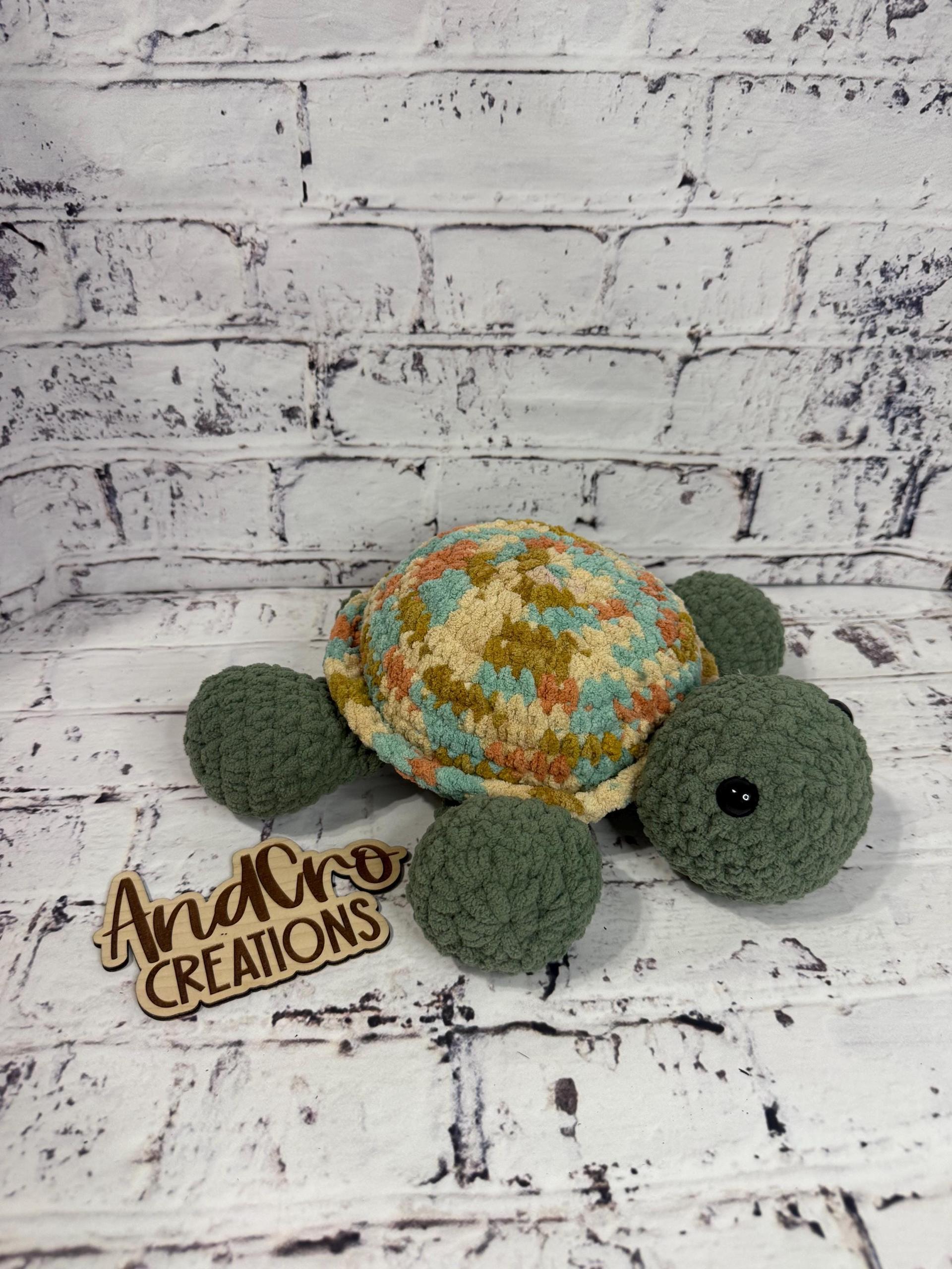 Chubby Turtle Crochet Plush Toy • Handmade Stuffed Turtle Friend thumbnail 5
