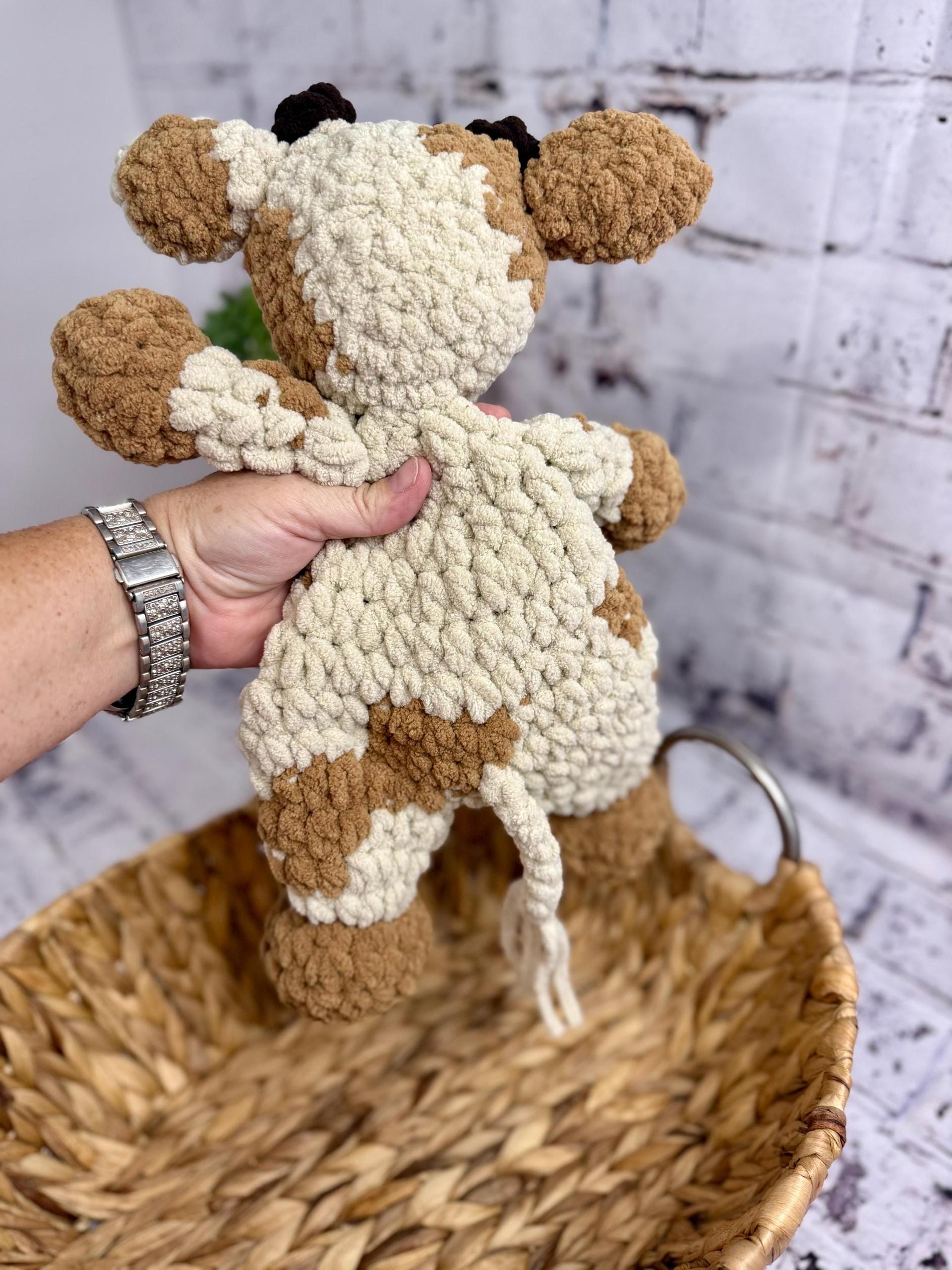 Handmade Amigurumi Cow Plushie • Soft Plush Yarn Stuffed Toy thumbnail 5