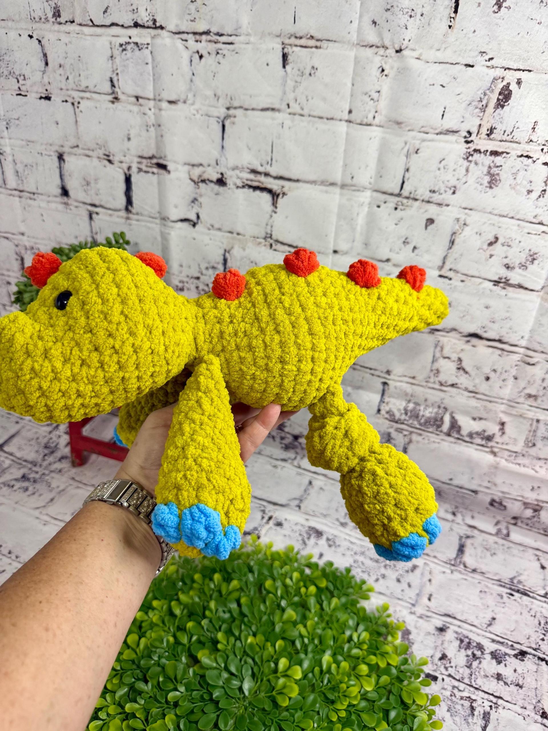 Handmade Crochet Dinosaur Plushie • Soft Plush Yarn Stuffed Animal Toy thumbnail 2