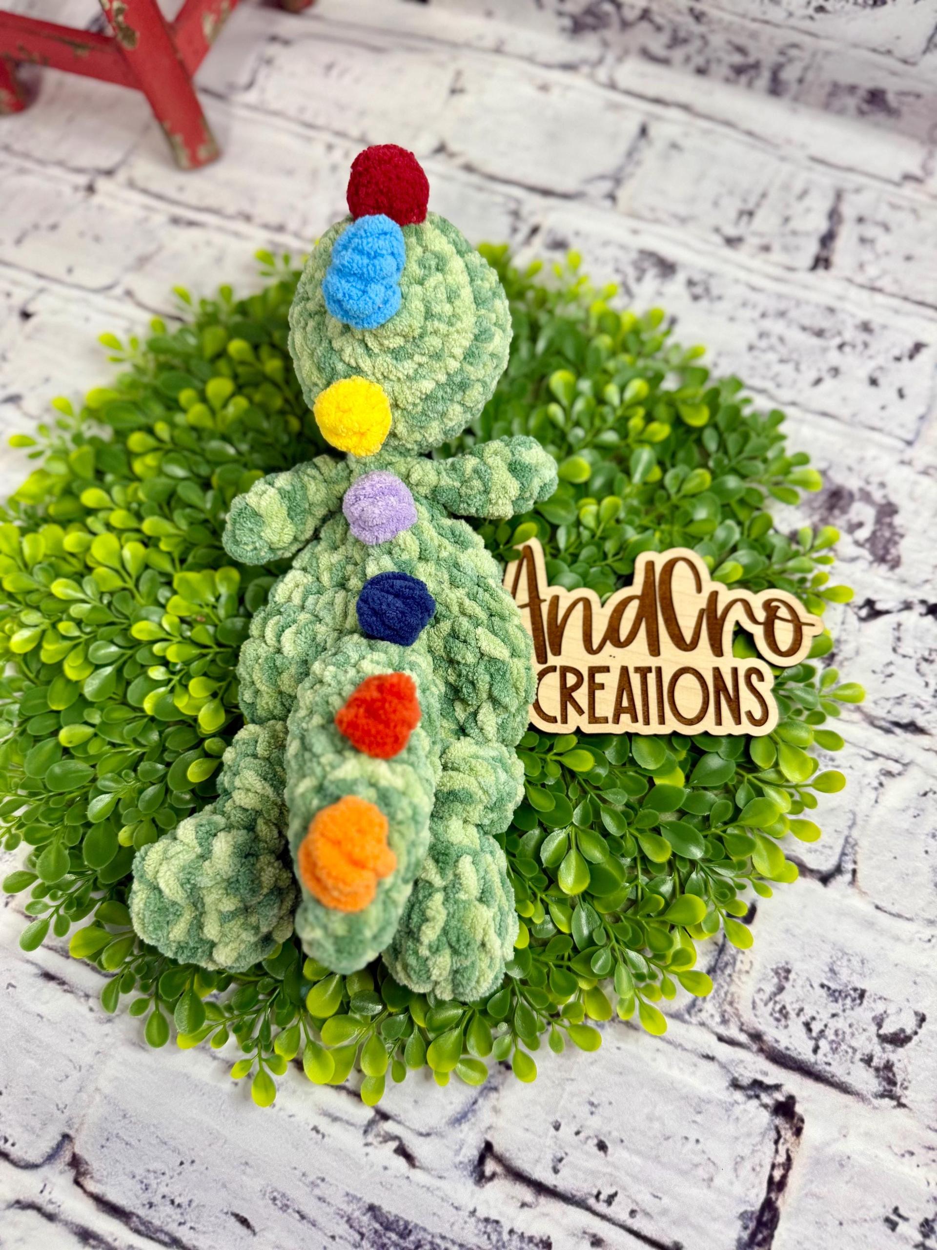 Handmade Crochet Dinosaur Snuggler • Soft Plush Yarn Stuffed Animal Toy thumbnail 3