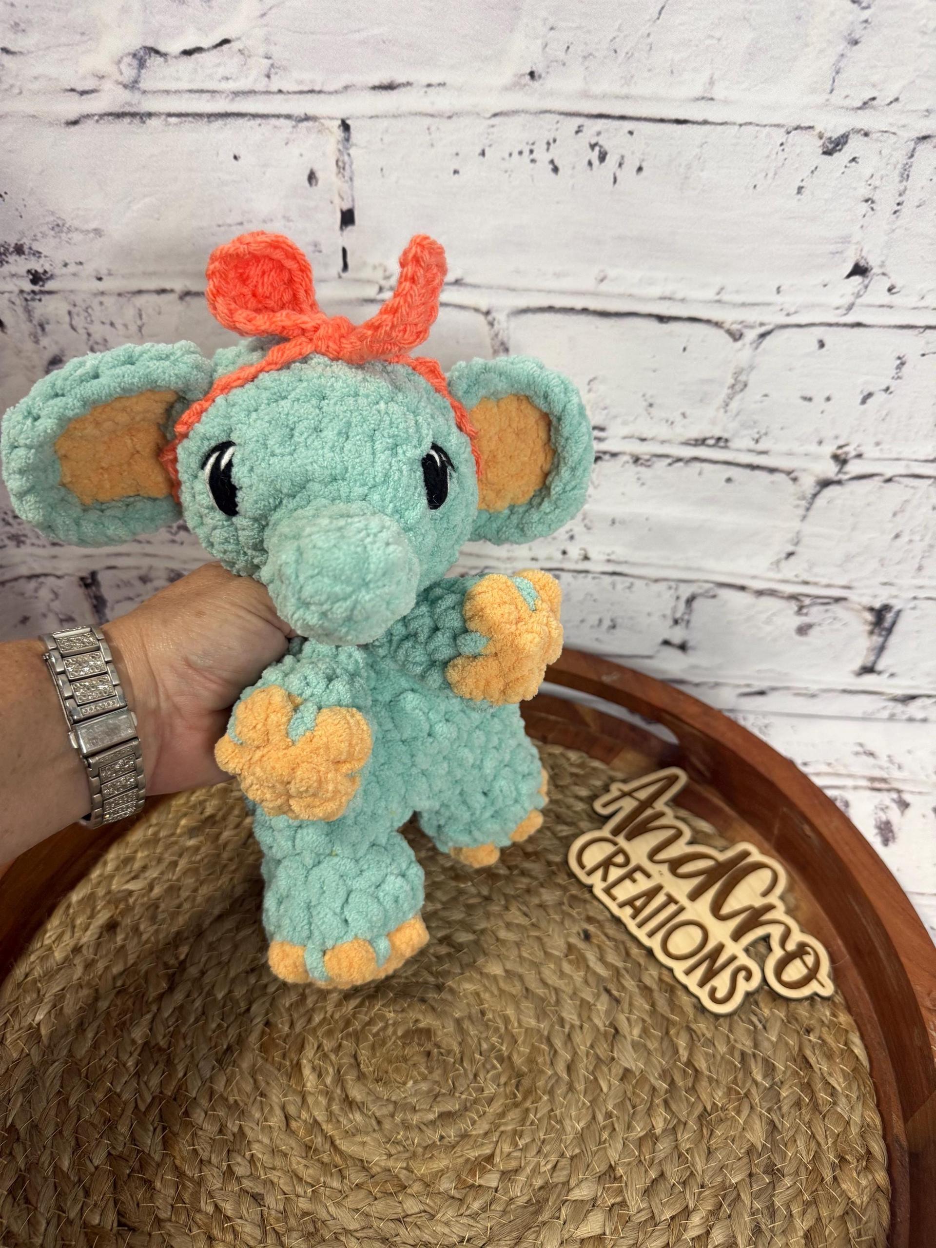 Itty May the Elephant Snuggler • Adorable Amigurumi Elephant • Handmade Lovey Elephant thumbnail 7