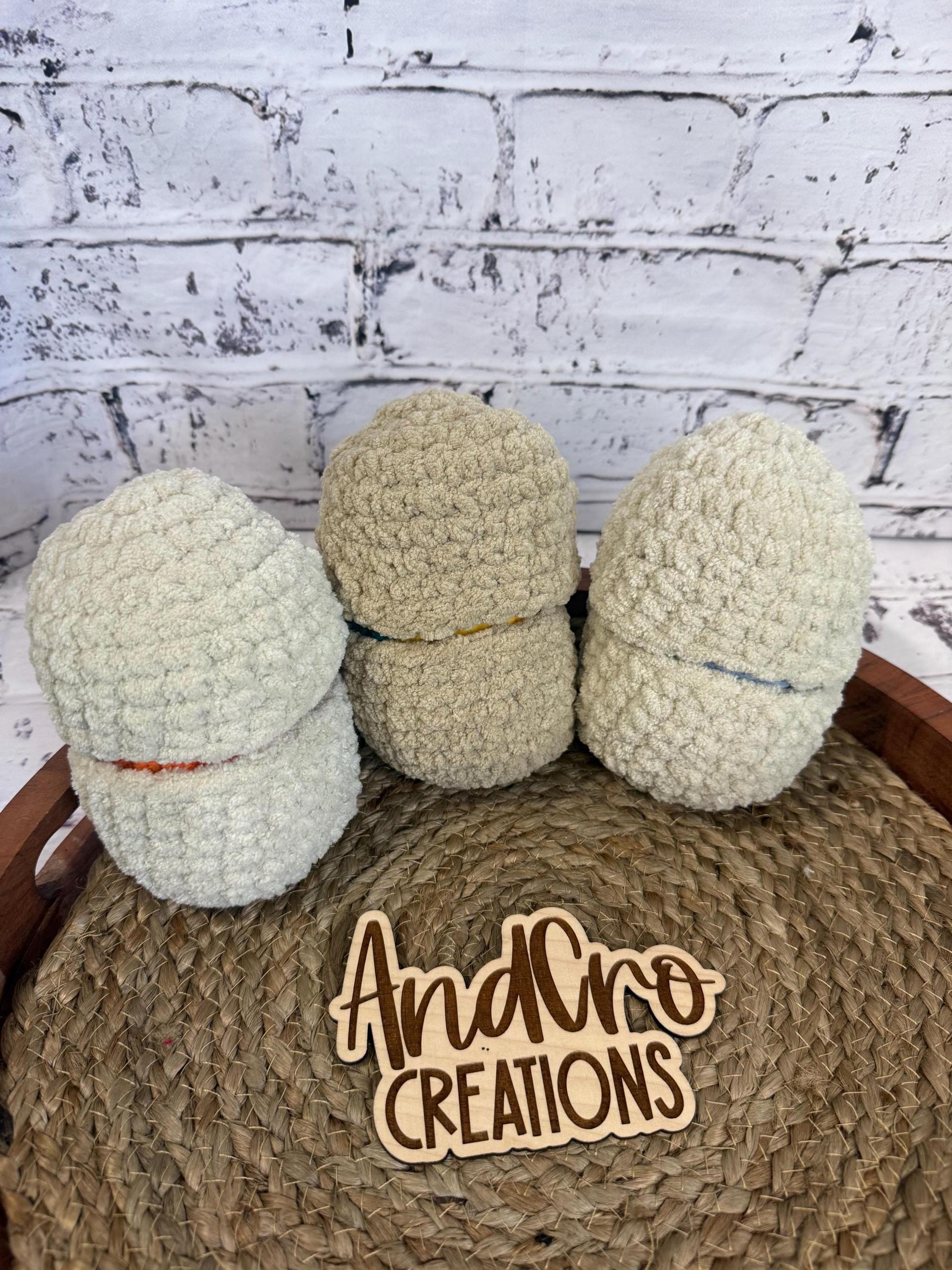 Chubby Hatching Dino Crochet Plush Toy • Handmade Stuffed Dino Friend thumbnail 3