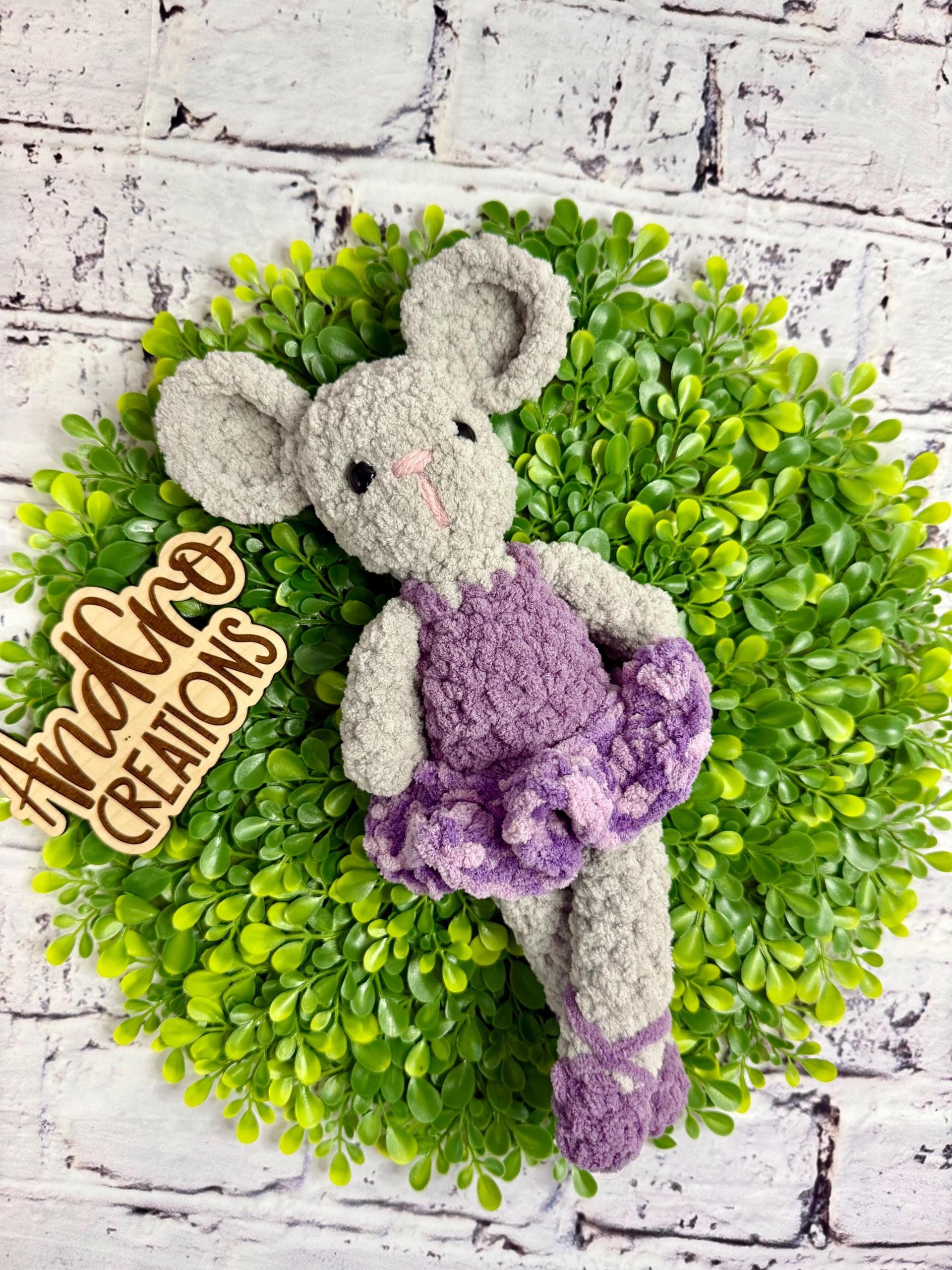 Fable Friend Amigurumi Crochet Plush Toy • Crocheted Ballerina Mouse thumbnail 4