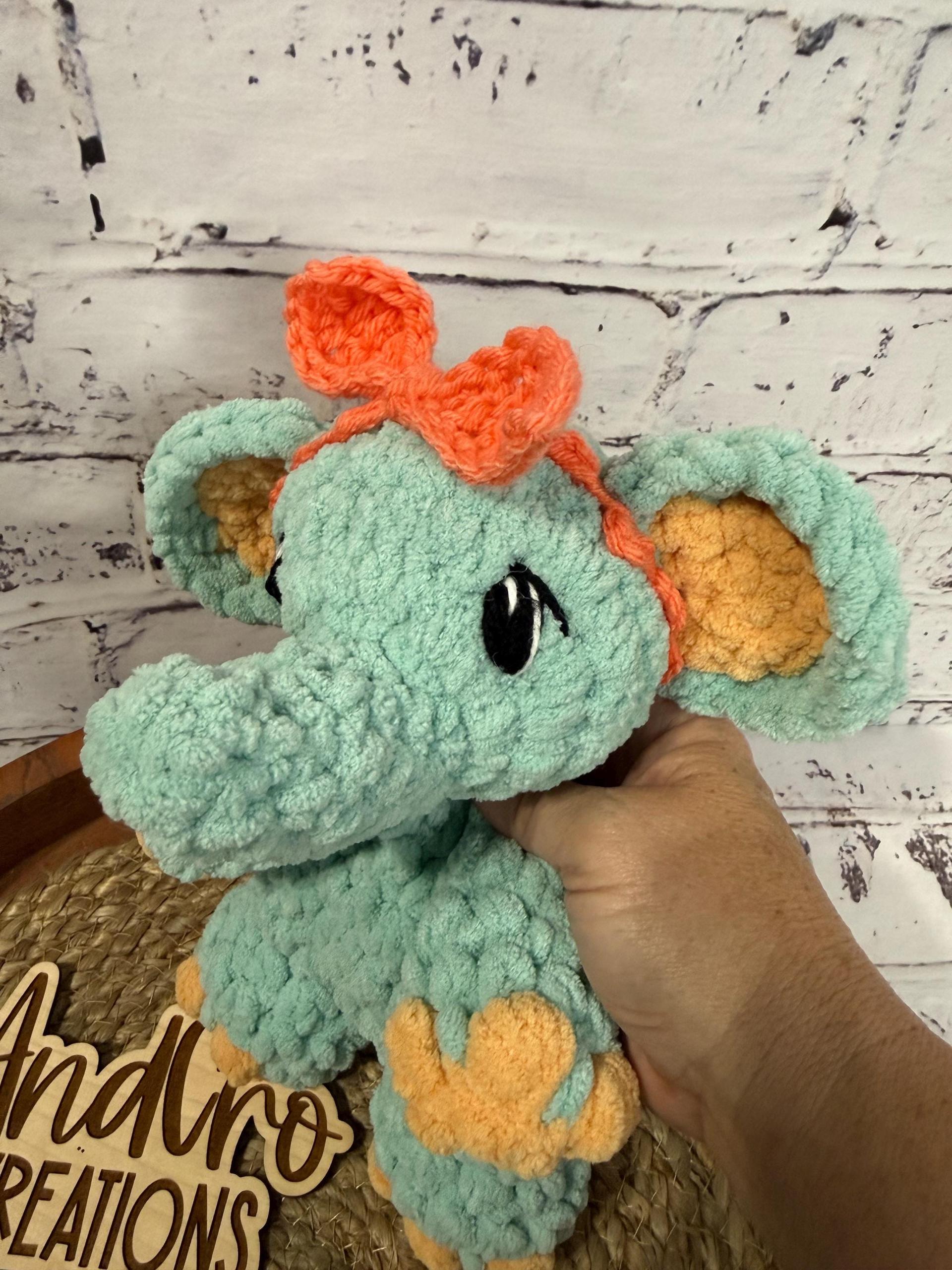 Itty May the Elephant Snuggler • Adorable Amigurumi Elephant • Handmade Lovey Elephant thumbnail 2