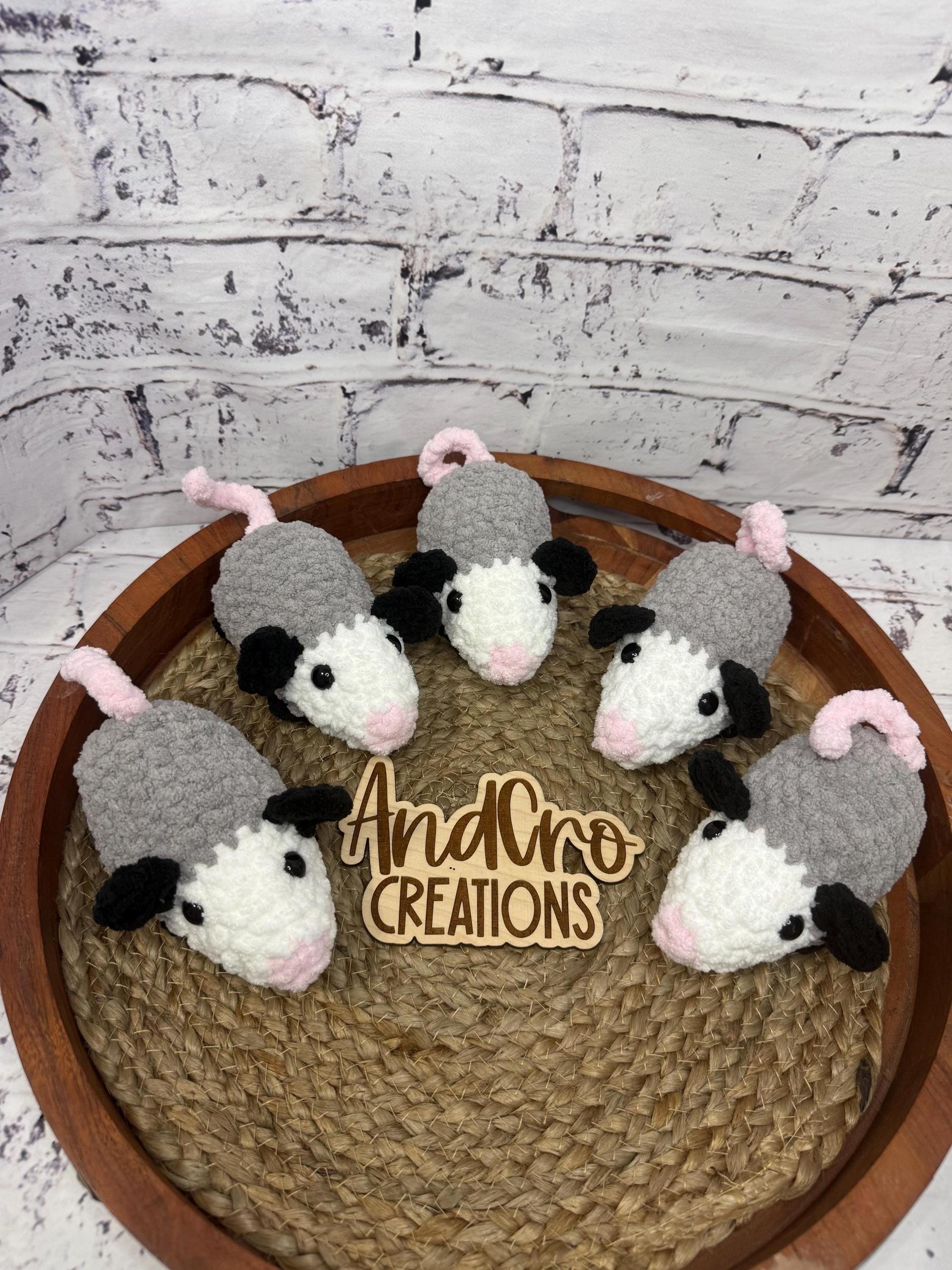 Chubby Amigurumi Opossum Crochet Plush Toy • Handmade Stuffed Opossum Friend • Possum thumbnail 9