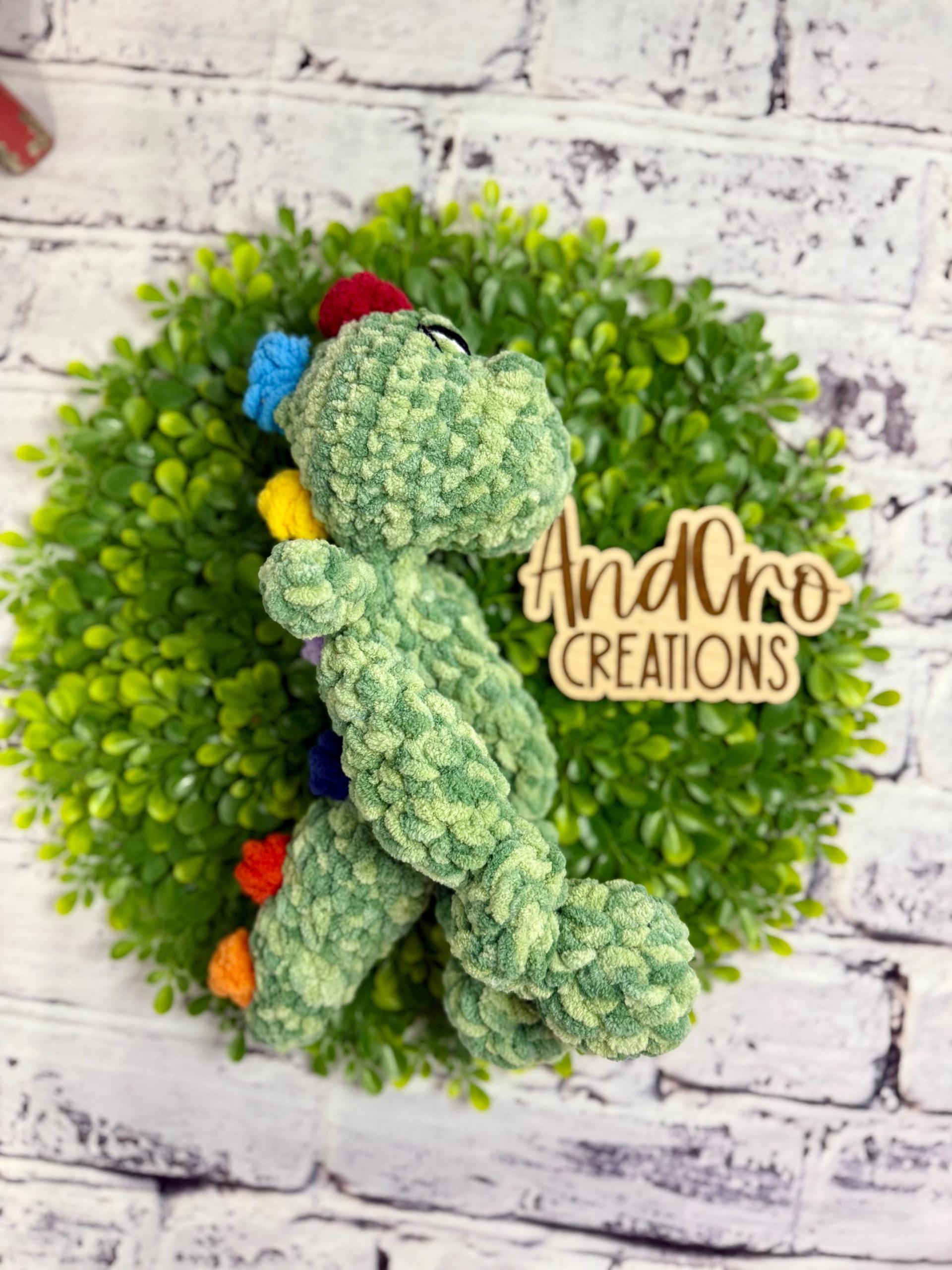 Handmade Crochet Dinosaur Snuggler • Soft Plush Yarn Stuffed Animal Toy thumbnail 4