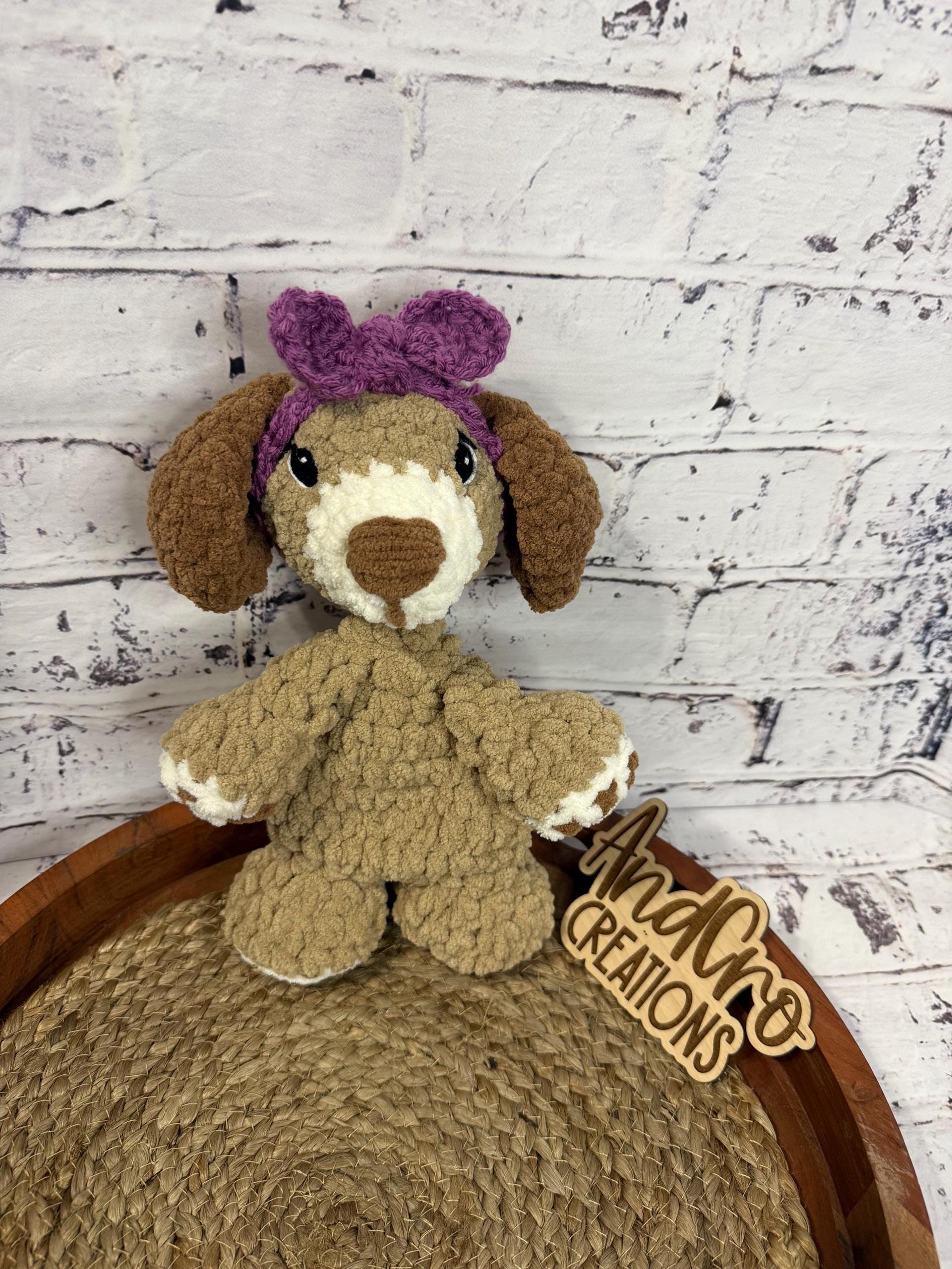 Paw the Puppy Snuggler • Adorable Amigurumi Pup • Handmade Lovey Dog thumbnail 6