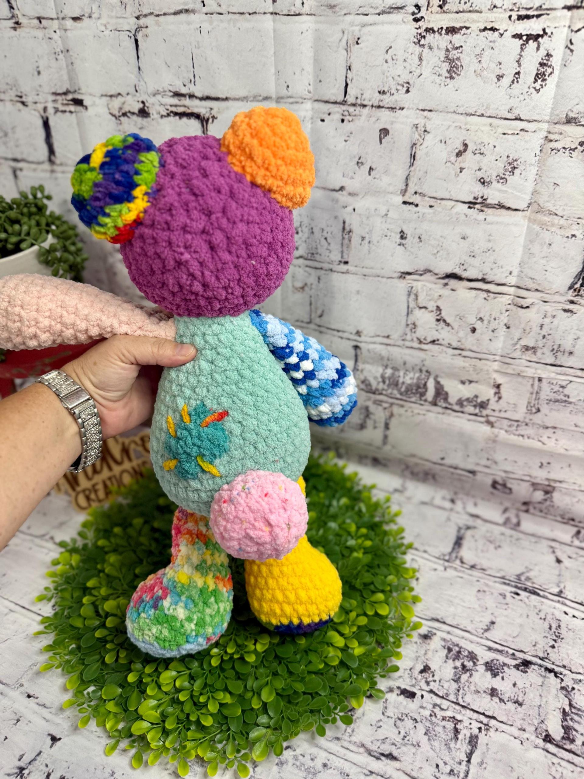 Scrappy Patchwork Bear • Handmade Amigurumi Stuffed Animal Toy thumbnail 4