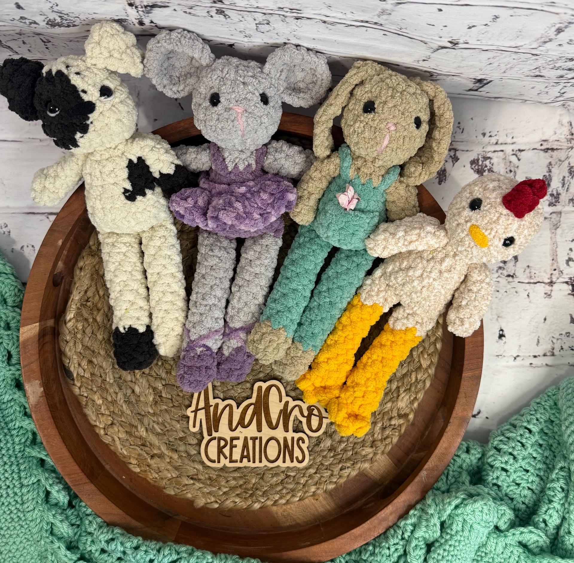 Fable Friend Amigurumi Crochet Plush Toy • Crocheted Dog, Chicken, Mouse, Bunny thumbnail 2