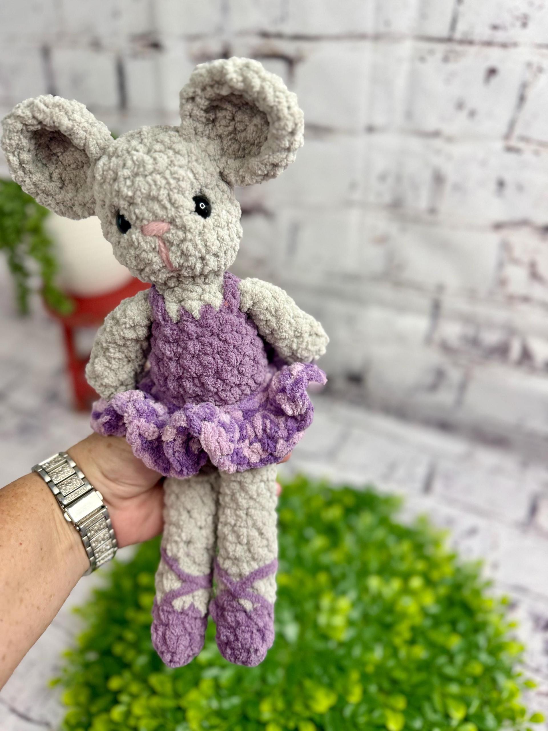 Fable Friend Amigurumi Crochet Plush Toy • Crocheted Ballerina Mouse thumbnail 3