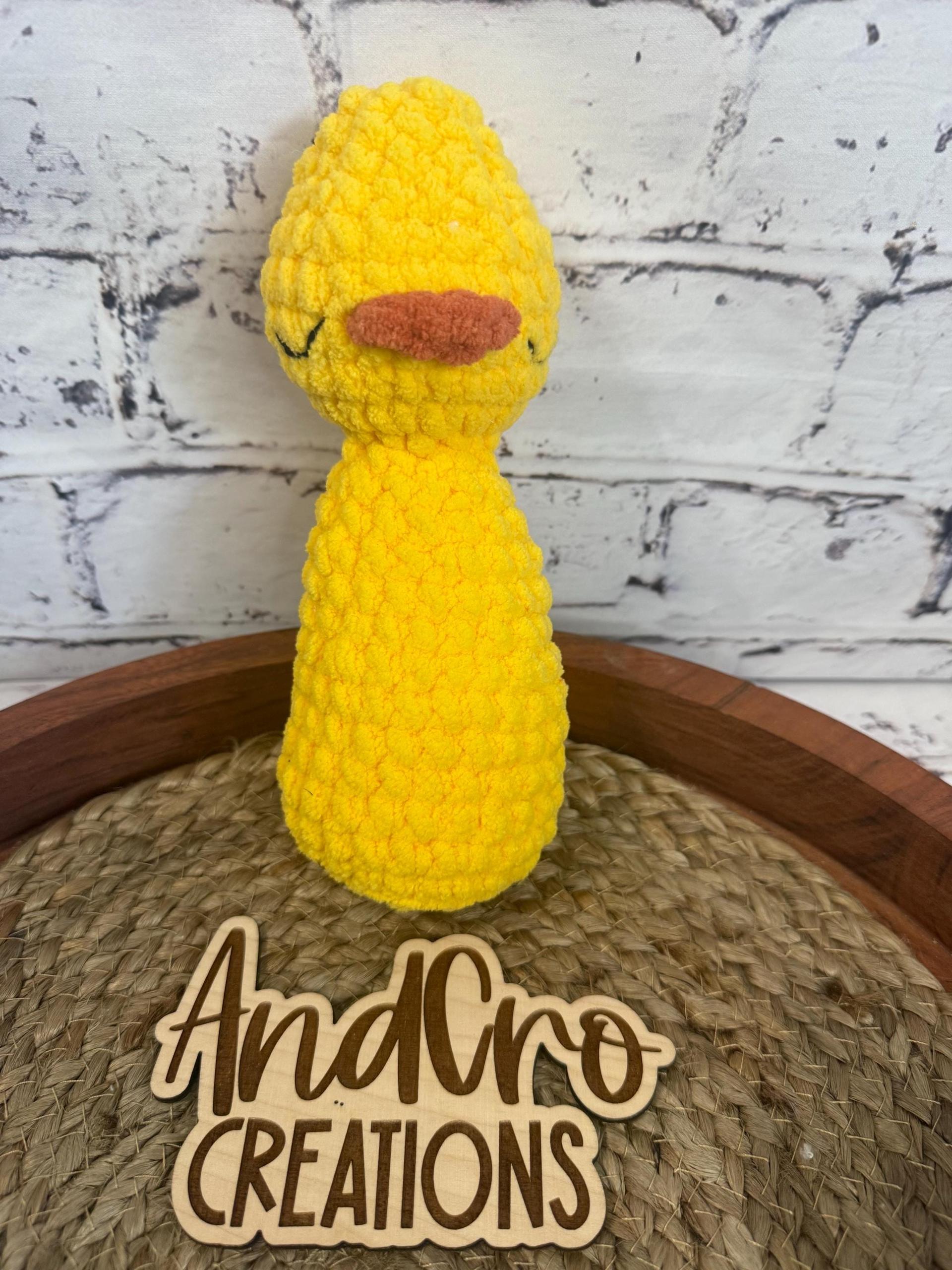 Rattle Chubby Peg Shaped Crochet Plush Toy • Handmade Stuffed Animal Friend thumbnail 4