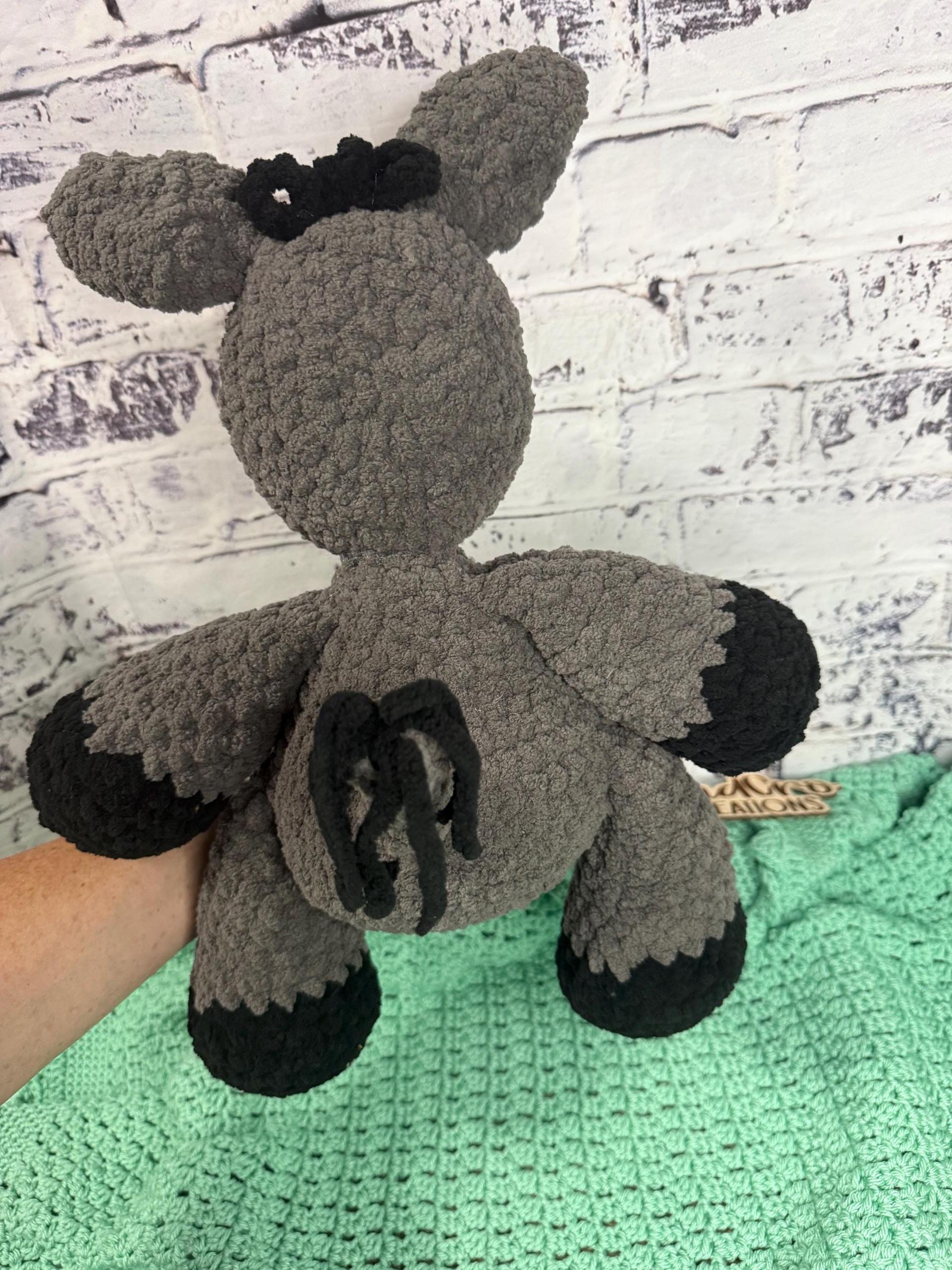 Oversized Crochet Donkey Plushie • Handmade Amigurumi Stuffed Animal Toy thumbnail 4