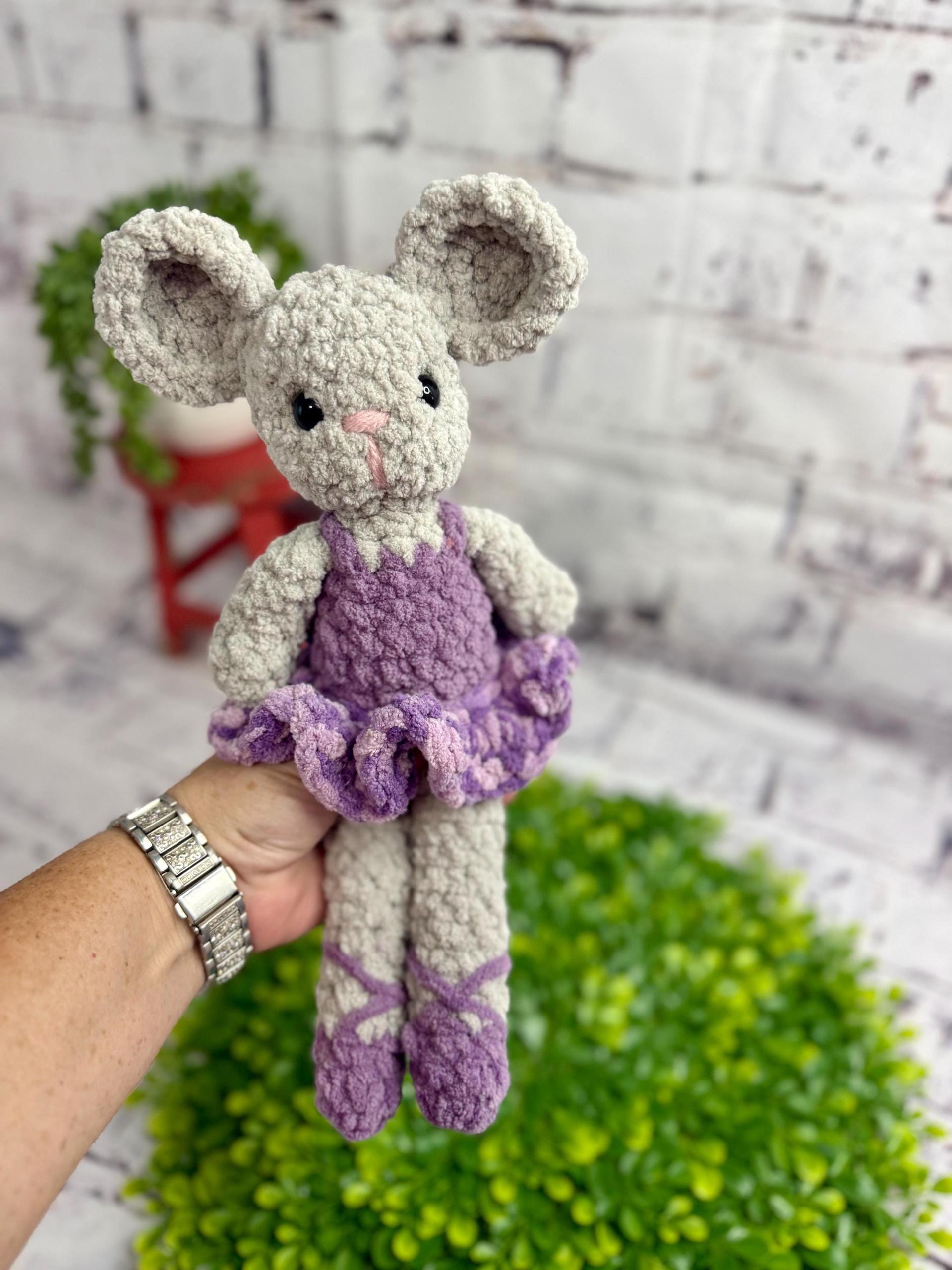 Fable Friend Amigurumi Crochet Plush Toy • Crocheted Ballerina Mouse thumbnail 8