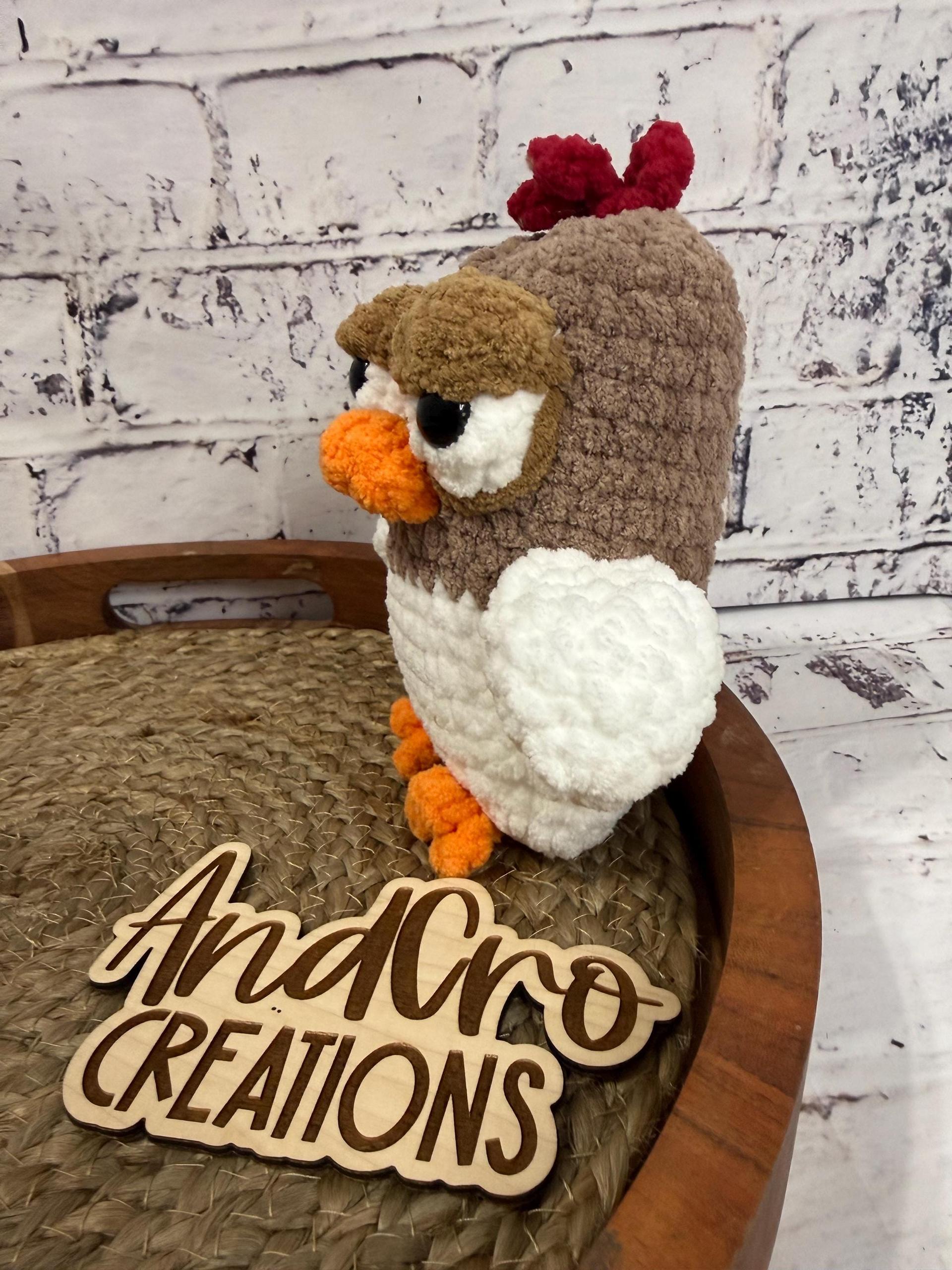 Handmade Crochet Chicken Plushie – Soft Stuffed Farm Animal Amigurumi – Cute Chicken Gift – Cozy Plush Toy – Nursery Dec thumbnail 2