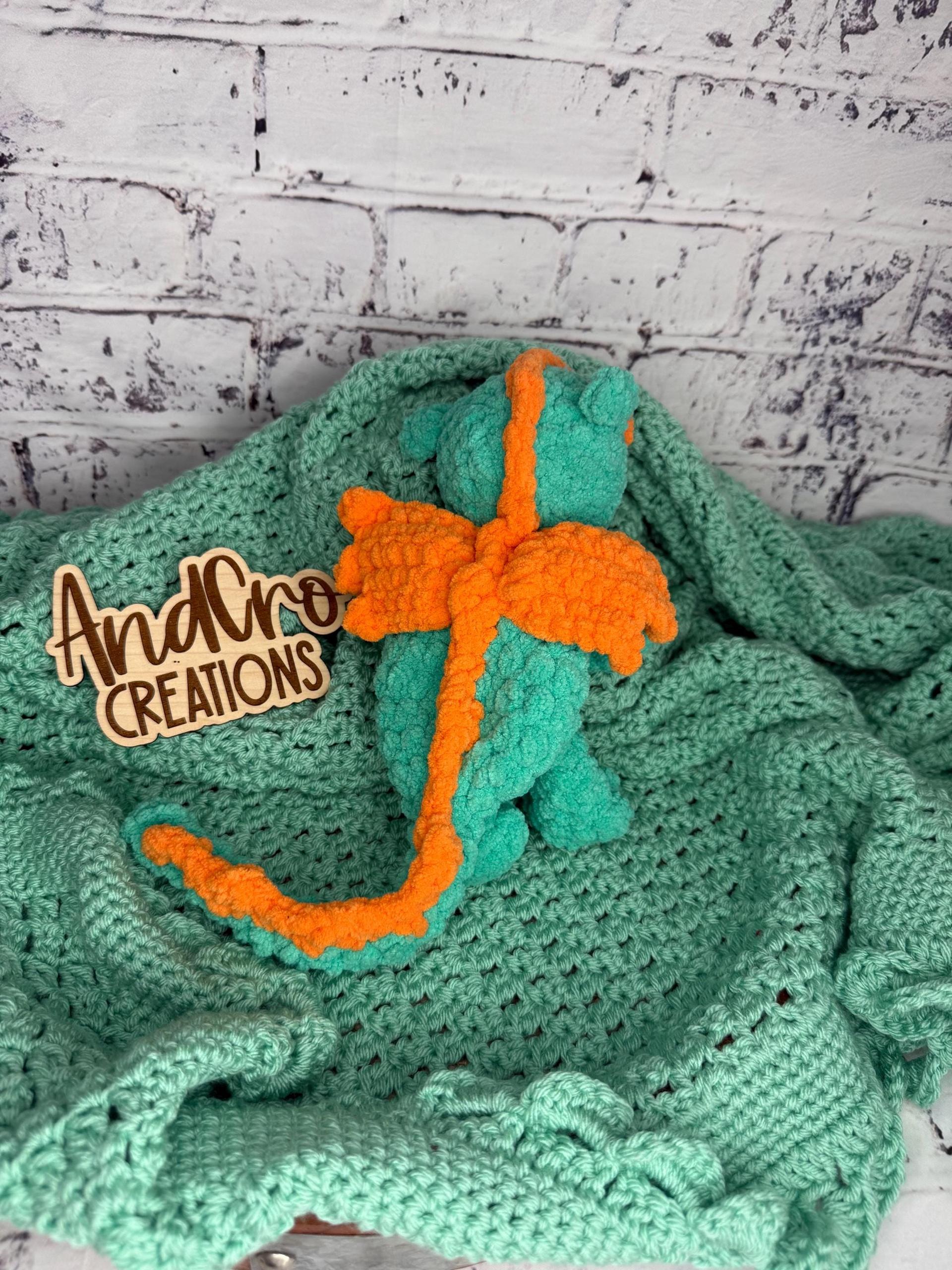 Handmade Crochet Dragon Plushie • Amigurumi Dragon Toy • Fantasy Stuffed Animal Gift thumbnail 3