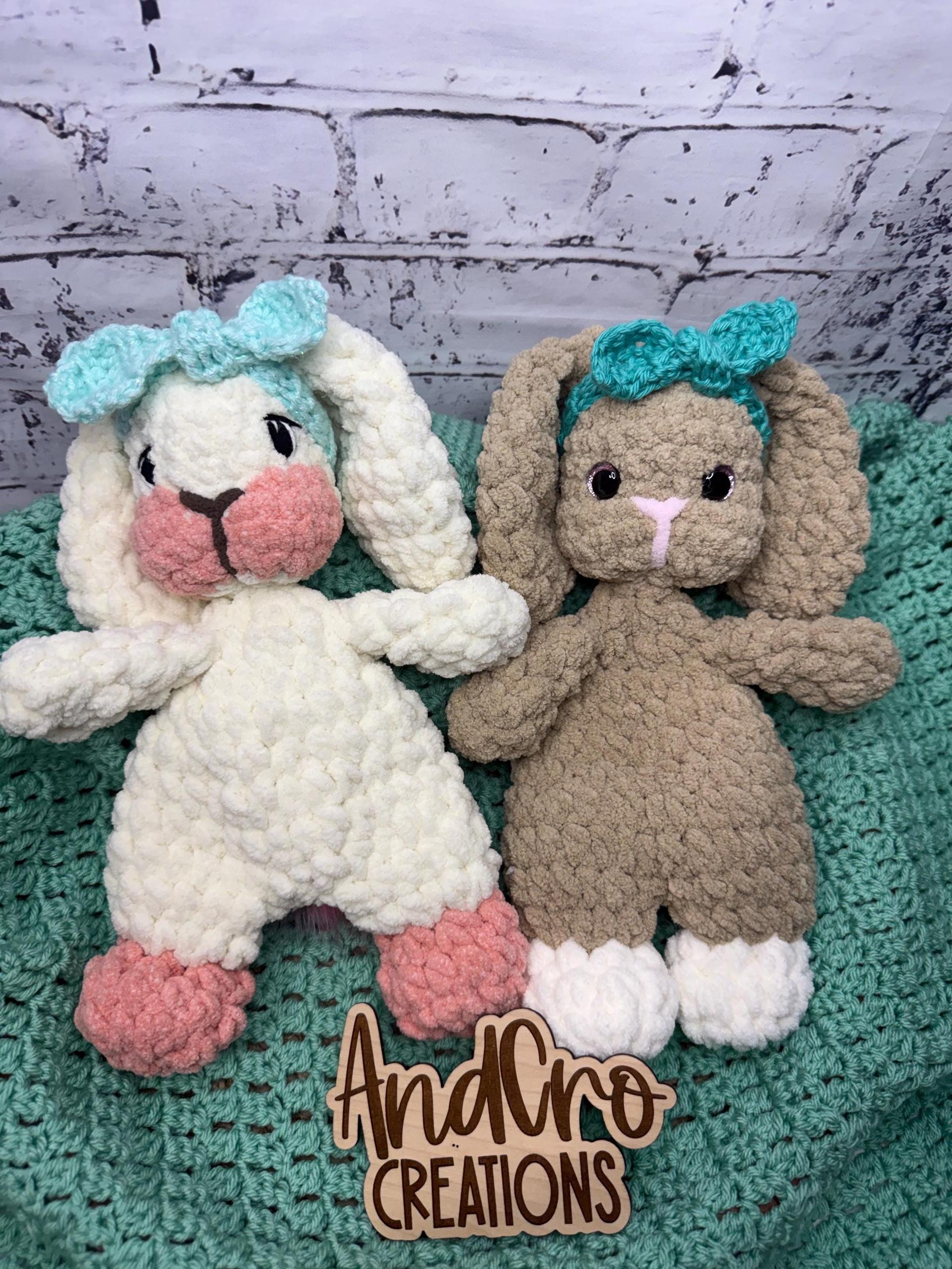 Handmade Plush Bunny Snuggler • Soft Amigurumi Lovey Toy thumbnail 9
