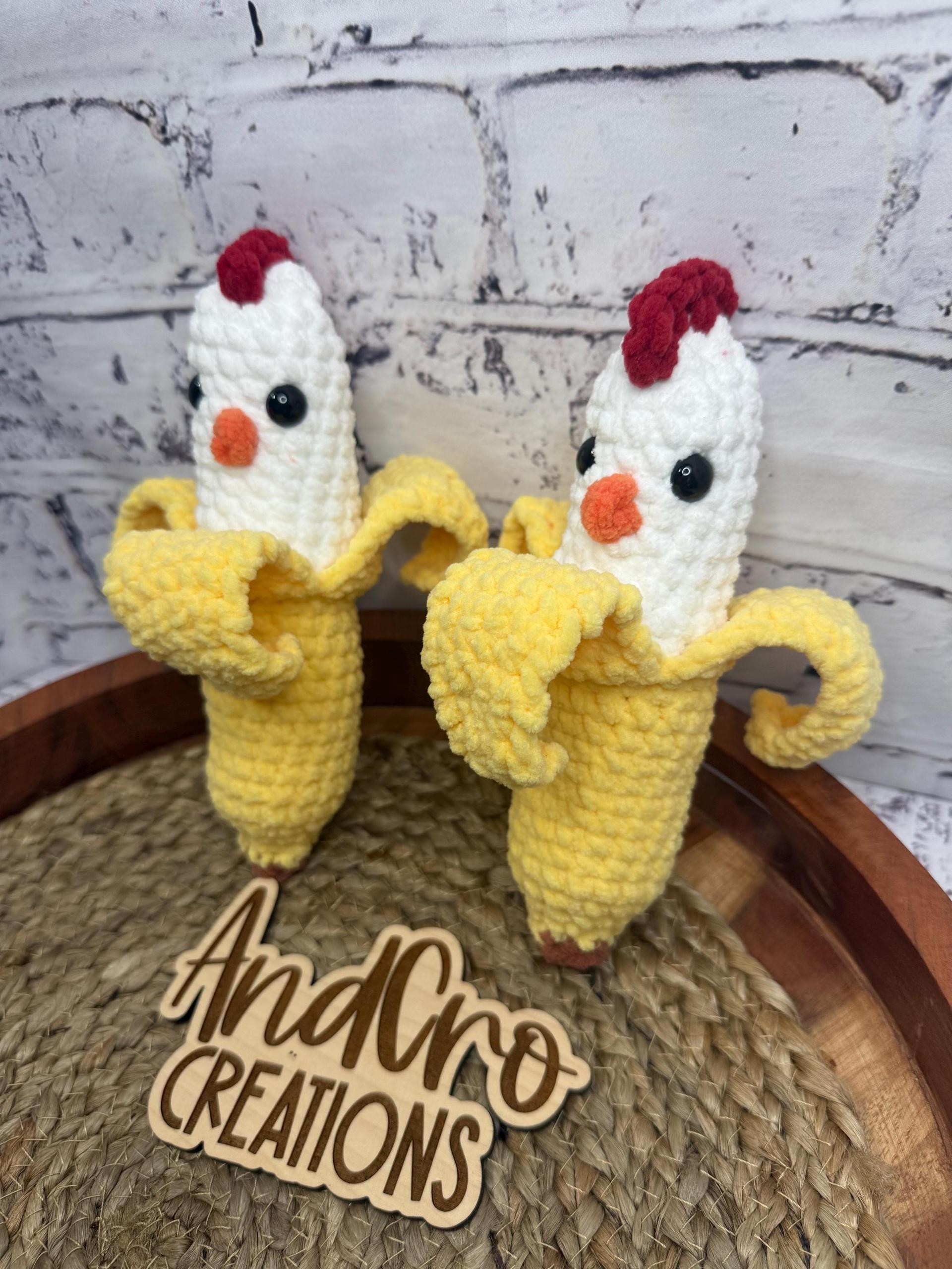 Chubby Amigurumi Chicken Banana Crochet Plush Toy • Handmade Stuffed Chicken Banana Friend thumbnail 7