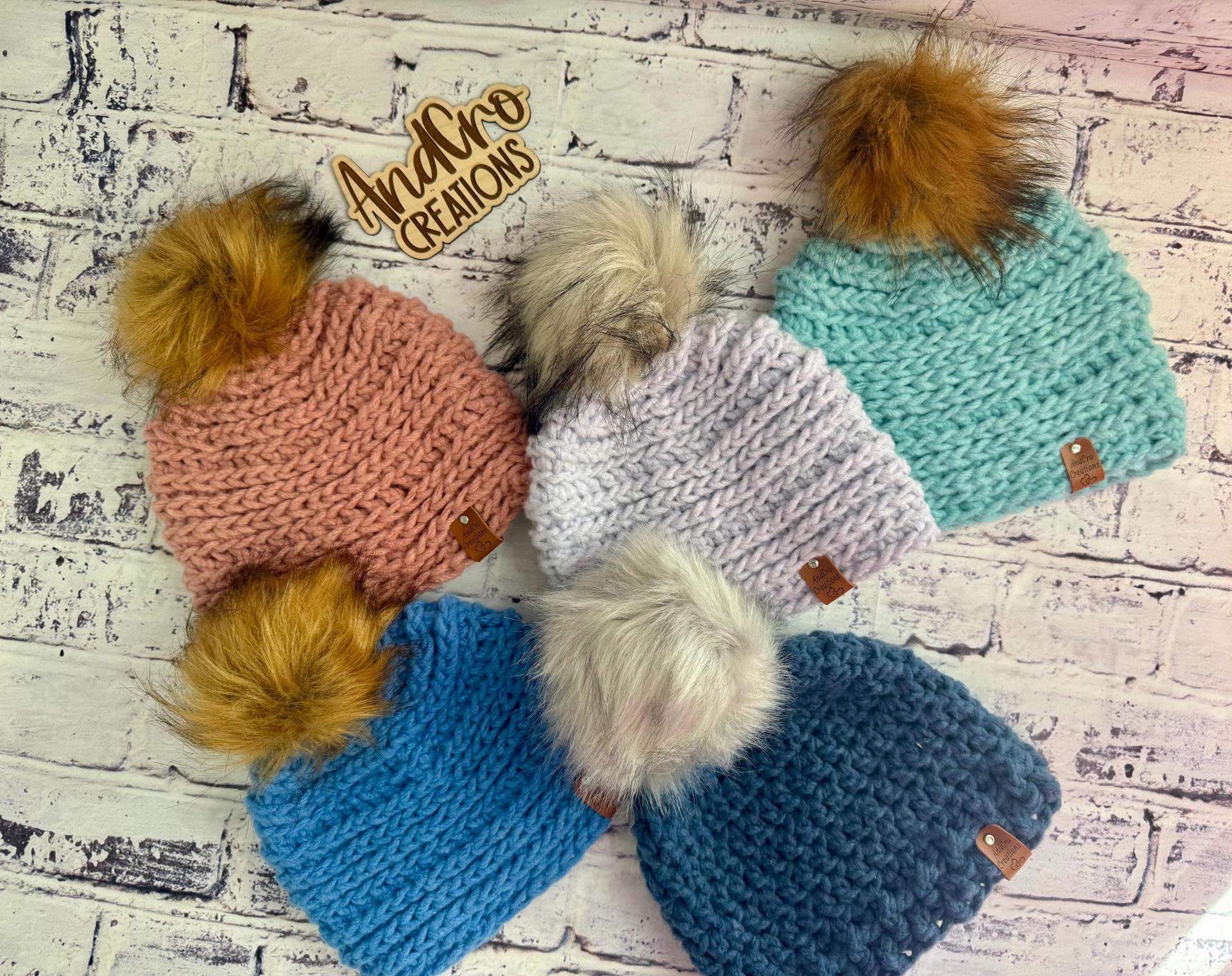 Handmade Adult Crocheted Winter Hat • Beanie • Boggin thumbnail 6